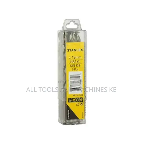 STANLEY 13MM HSS Metal Drill Bits Pack of 5 Reliable High Precision