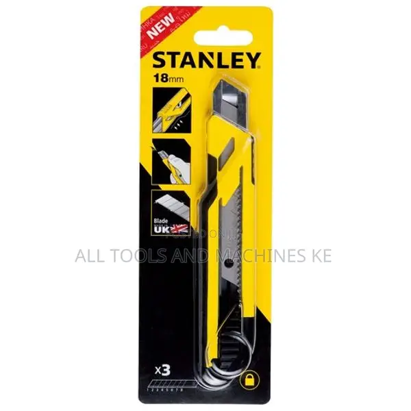 Stanley 18mm TPR Auto Lock Snap-Off Knife Durable Safe Professional