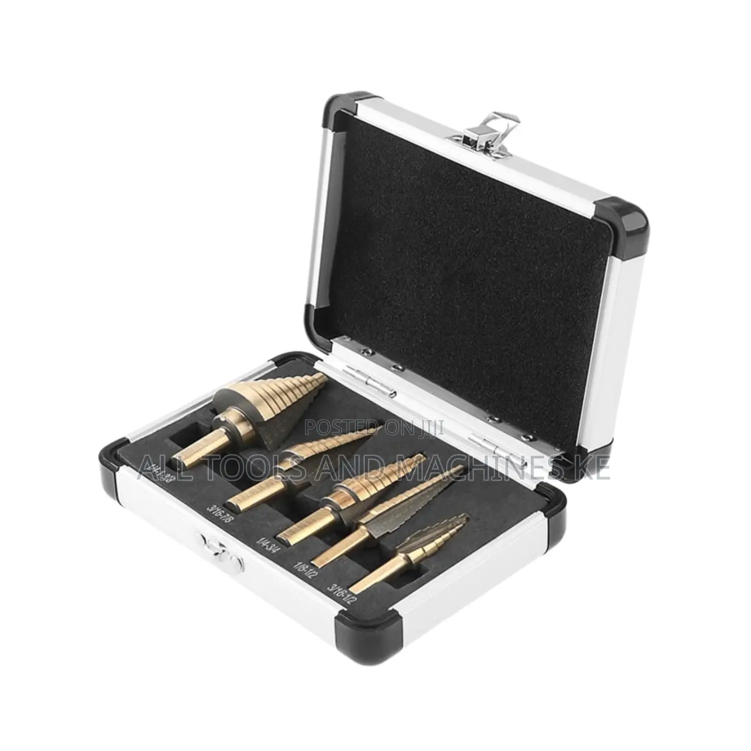 TOLSEN 5PCS Black & Gold Step Drill Bits Set