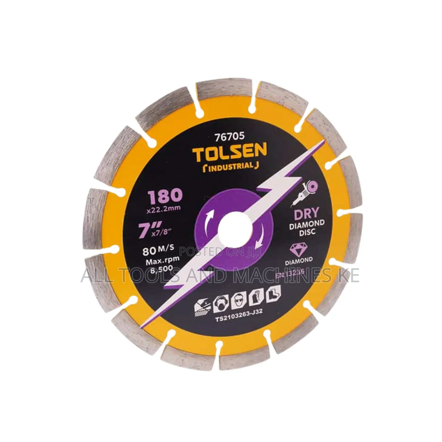 TOLSEN Industrial Dry Diamond Disc 230×22.2mm Segmented