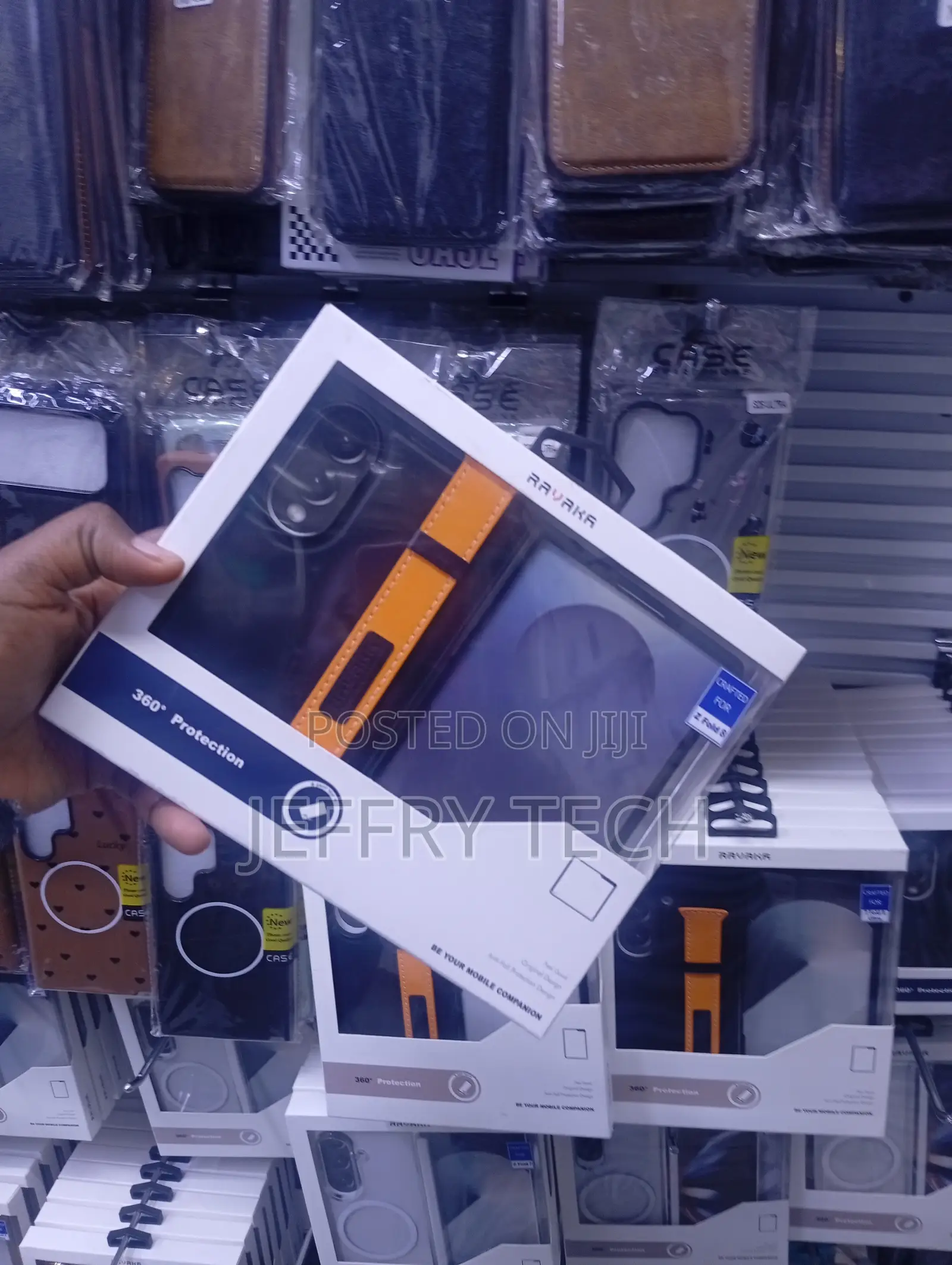 RAVAKA Leather Case With Strap for the Samsung Galaxy Z Fold 7