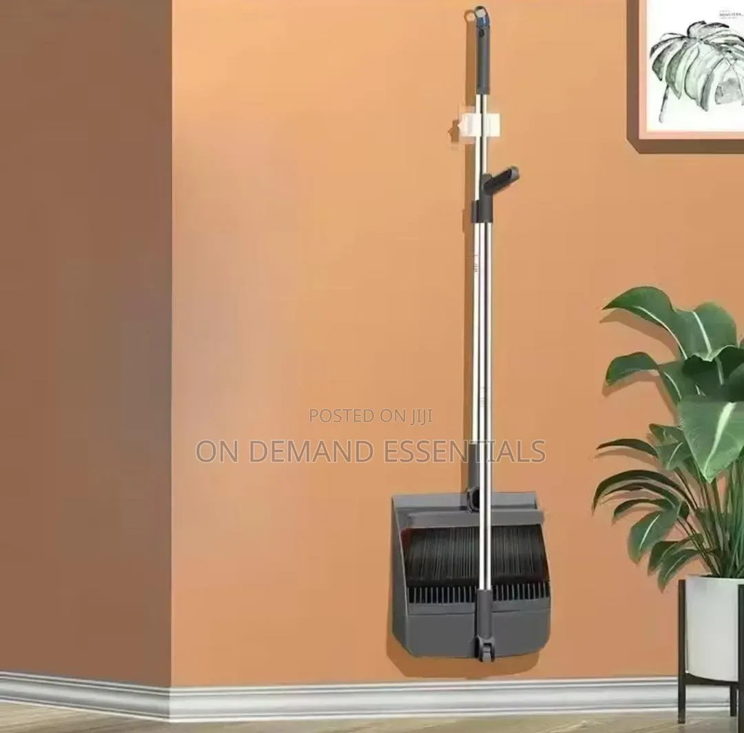 Handheld Broom and Dustpan Combo Set . 2in 1 Grey
