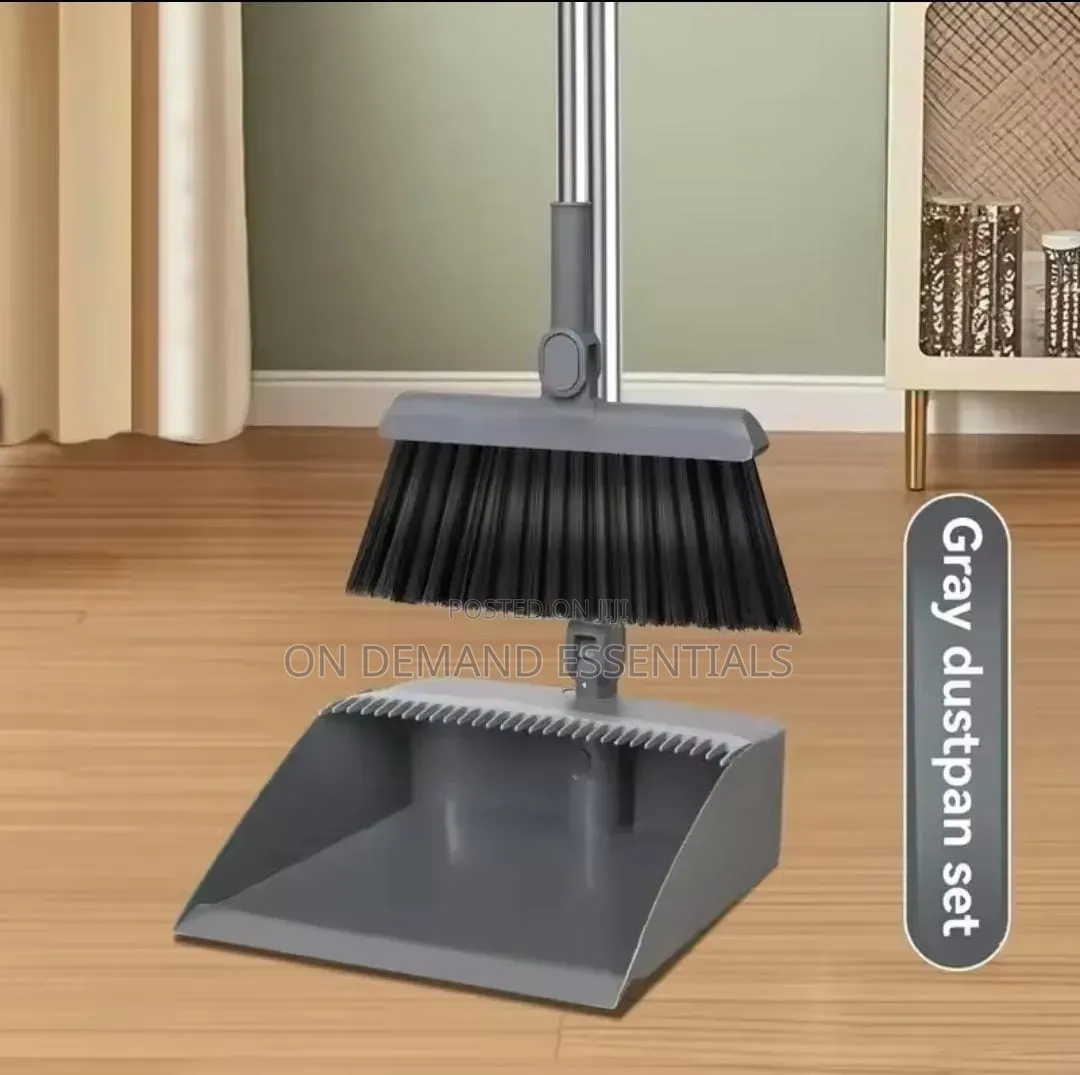 Handheld Broom and Dustpan Combo Set . 2in 1 Grey