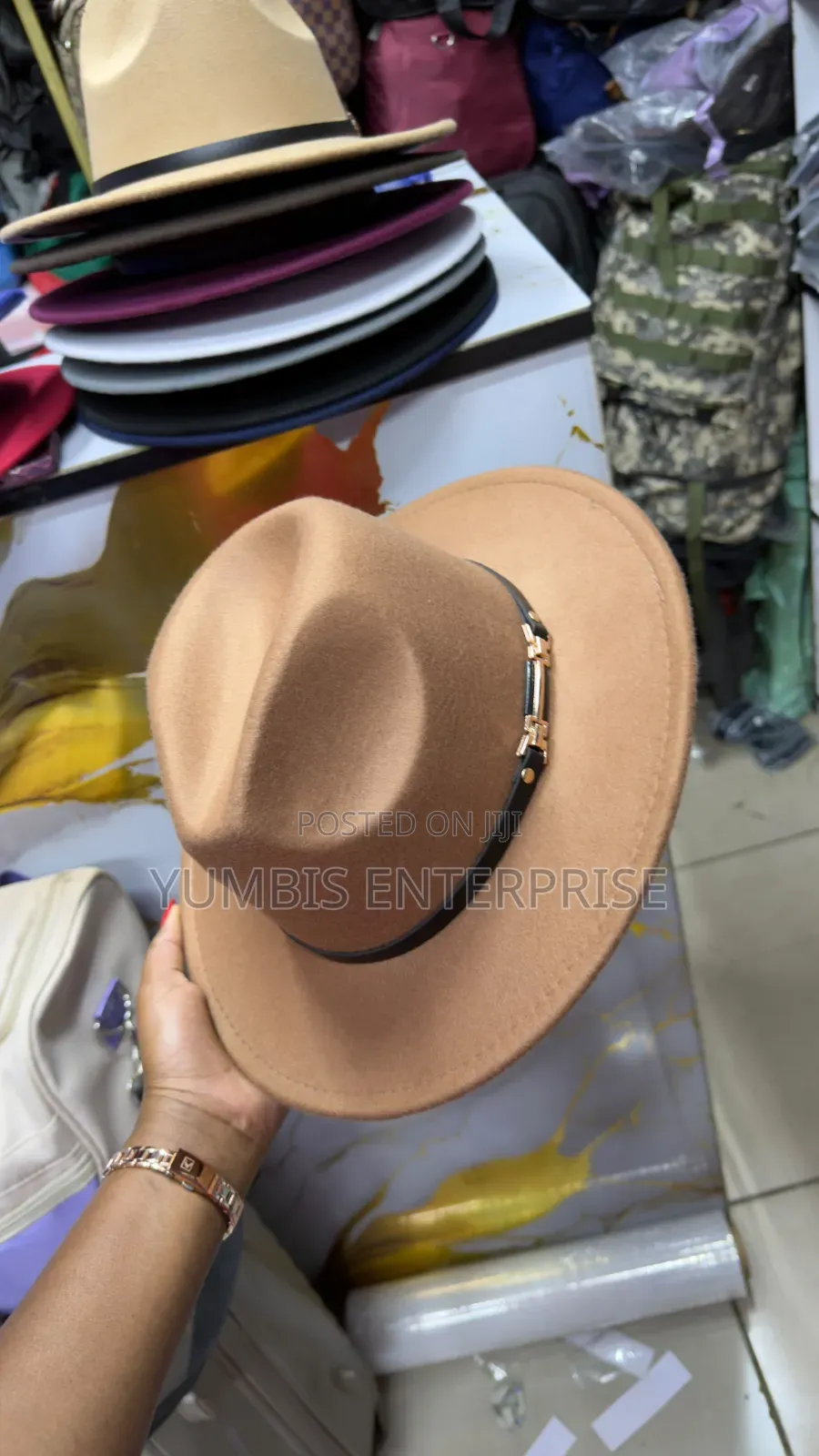Beige Fedora Hat Unisex