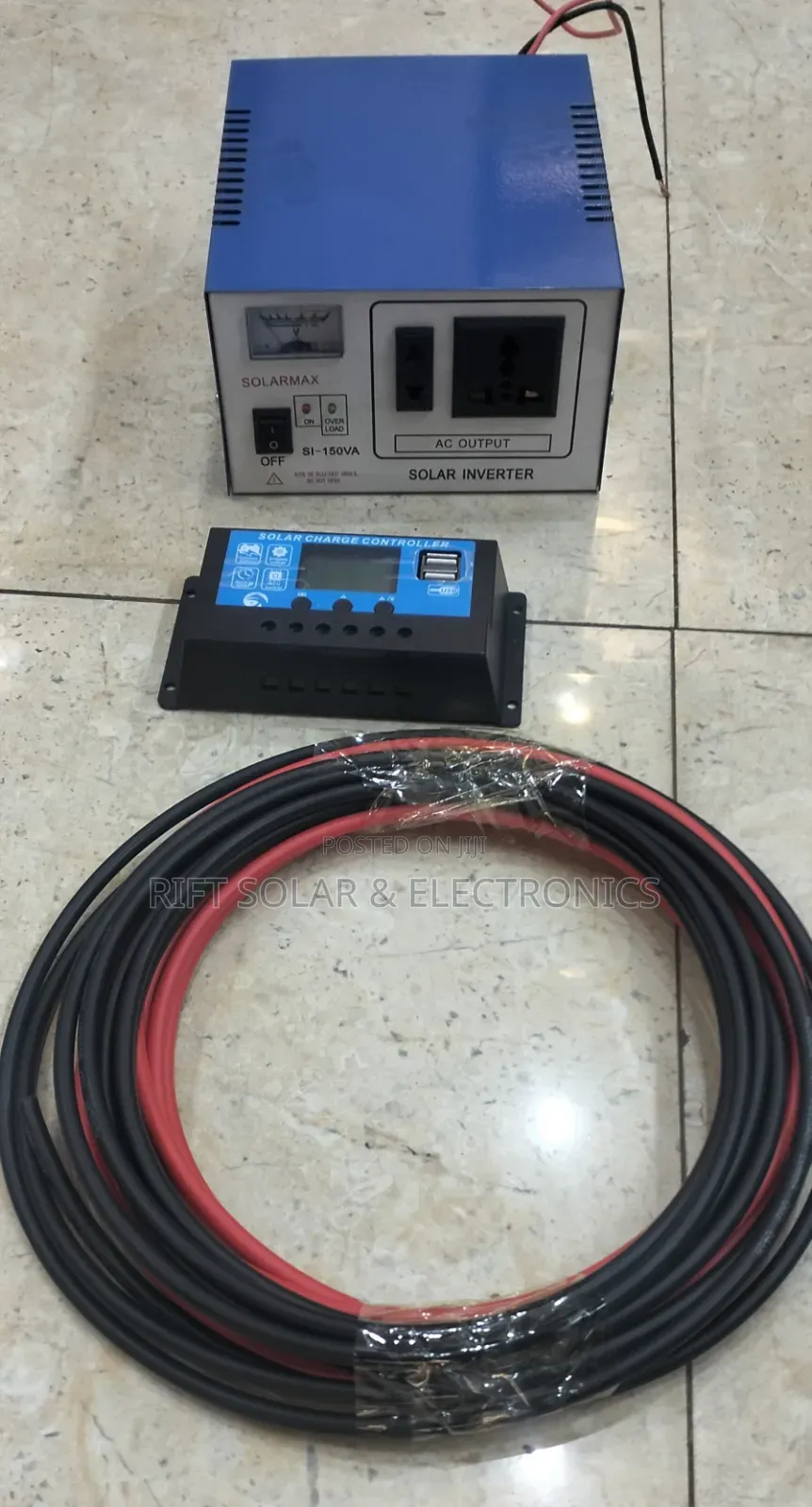 120 Watts Solar Full Package - 100A Battery - 300w Inverter - Full Kit