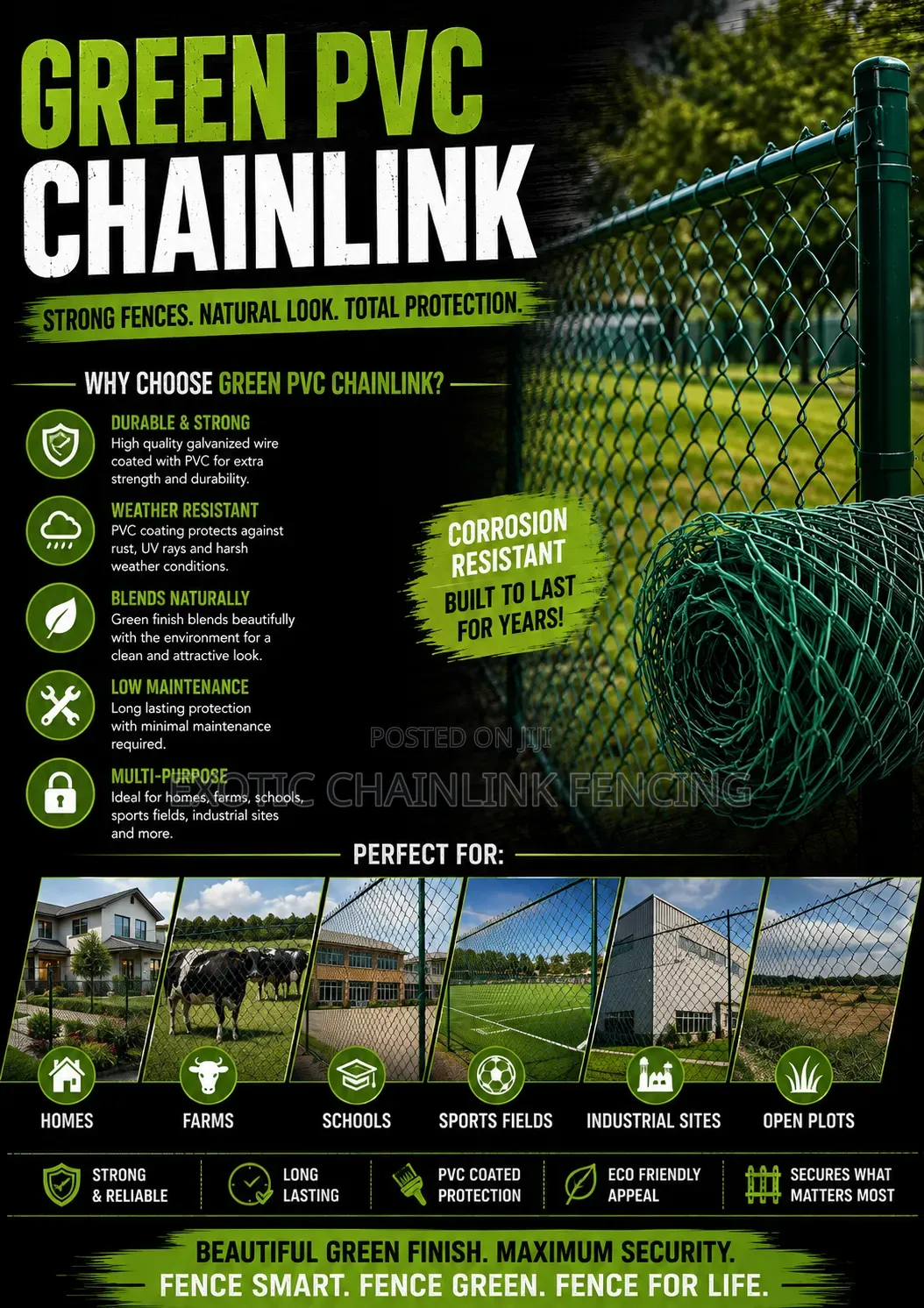 PVC Chainlink 5ft Heavy Gauge 12.5 80X80mm
