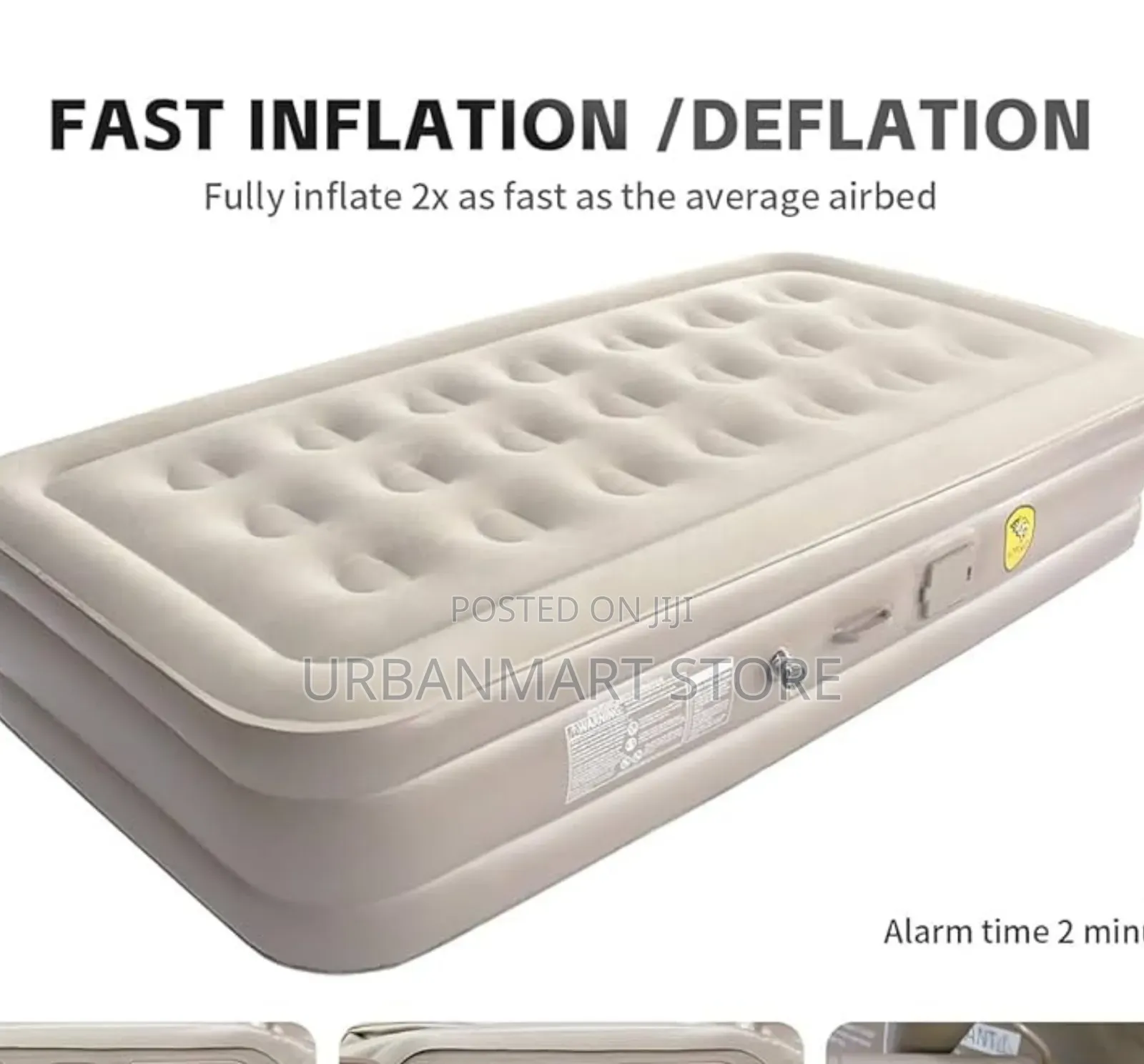 21-Hole Elevated Inflatable Airbed 190x100x40cm, Inflates in 2 Mins