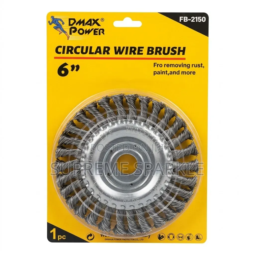 Circular Wire Brush DMAX POWER FB-2150 6" Twisted Knot Grinder Wheel