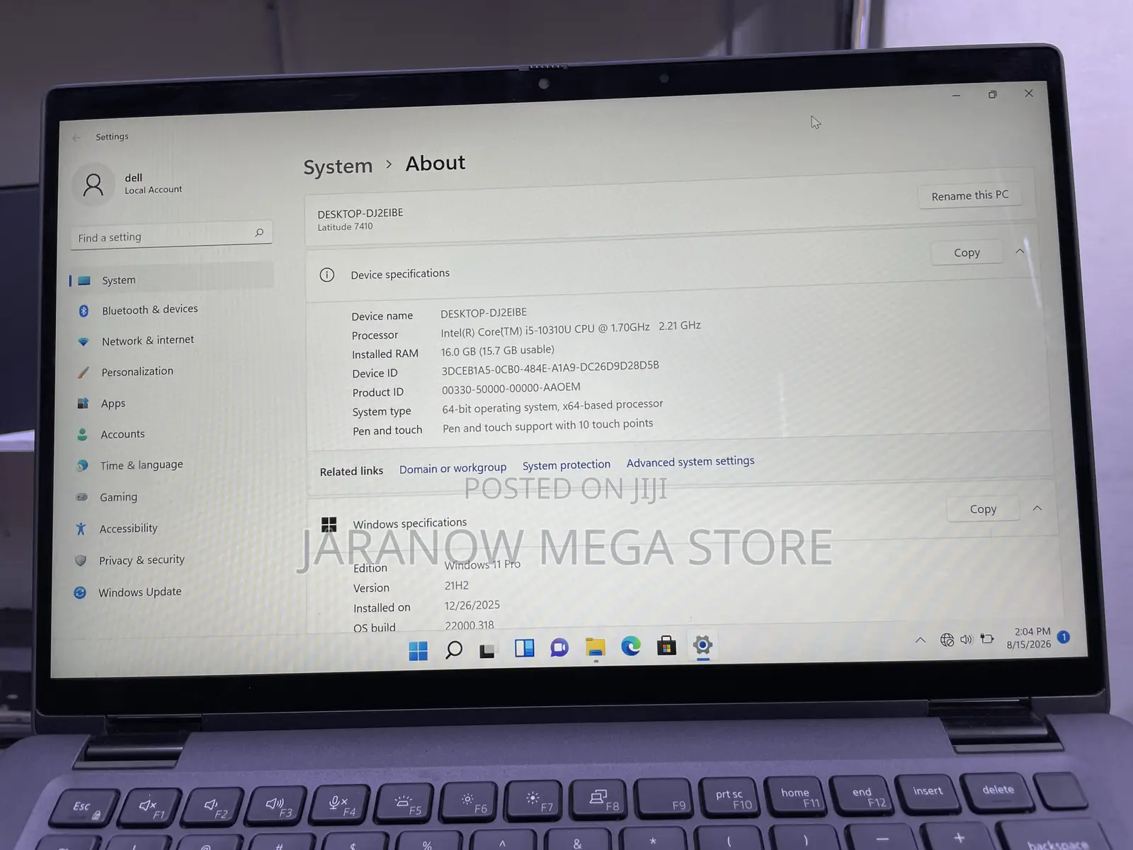 Laptop Dell Latitude 7410 16GB Intel Core i5 SSD 256GB