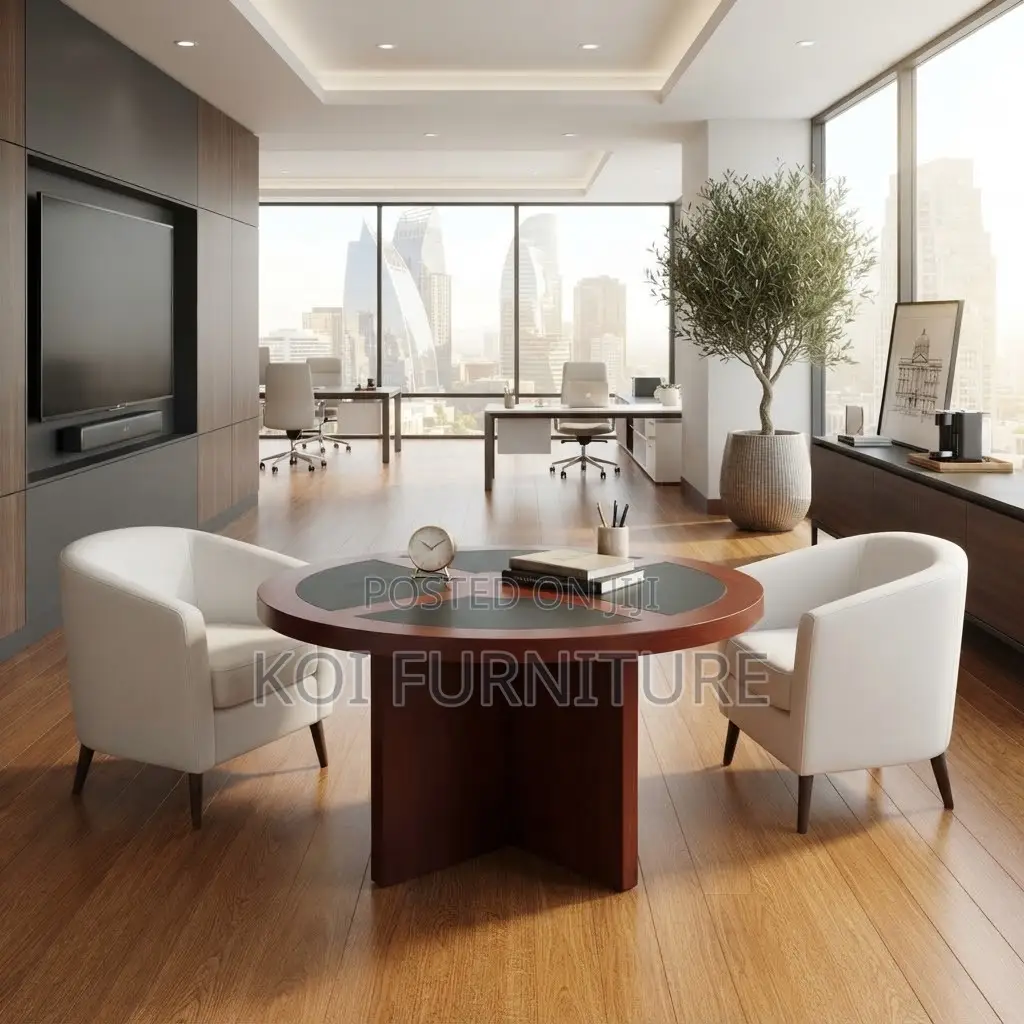 Office Table; Round 120CM Mahogany Office Hall Meeting Table