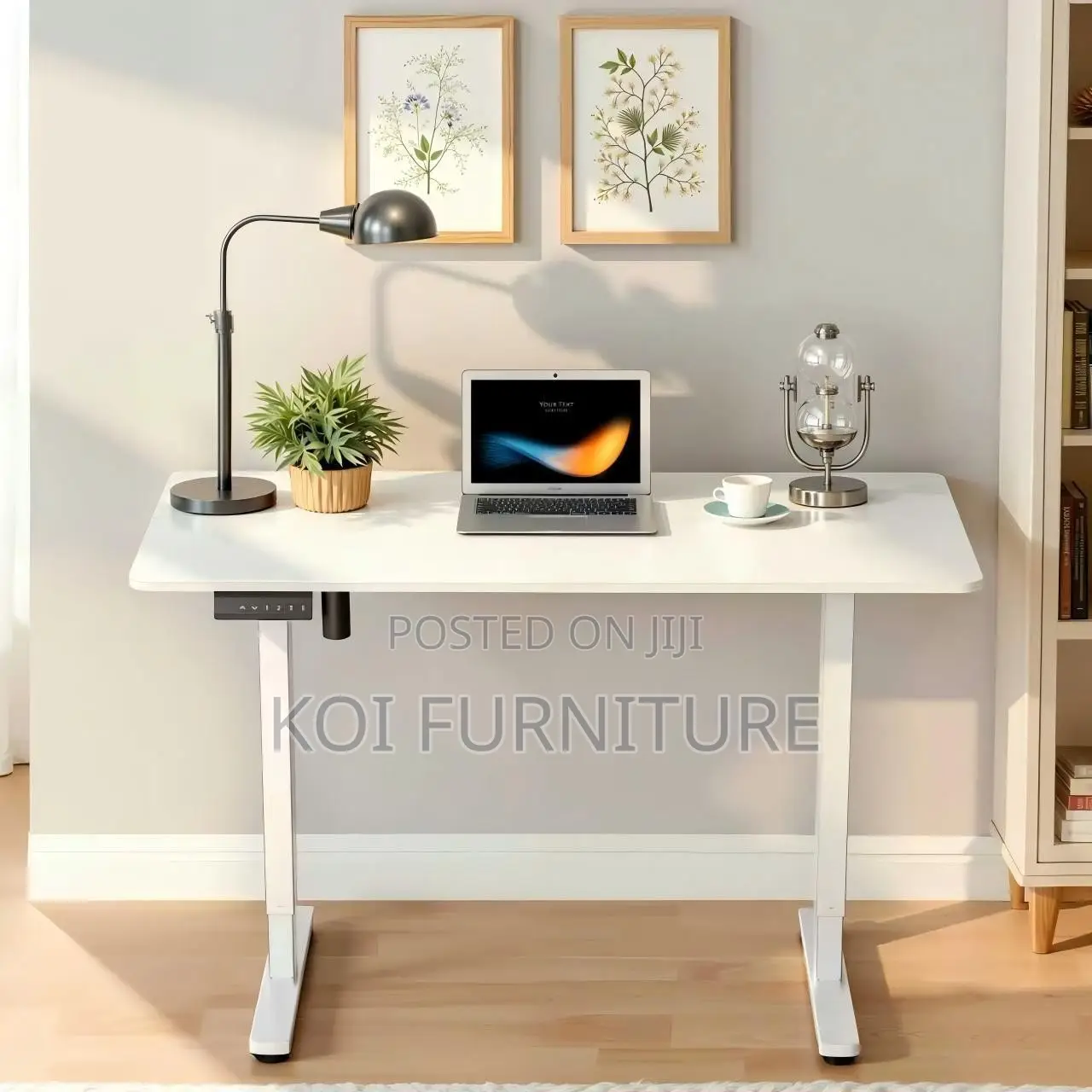 Office Desk; Monitor Height 1200MM White Ergonmic Office Desk