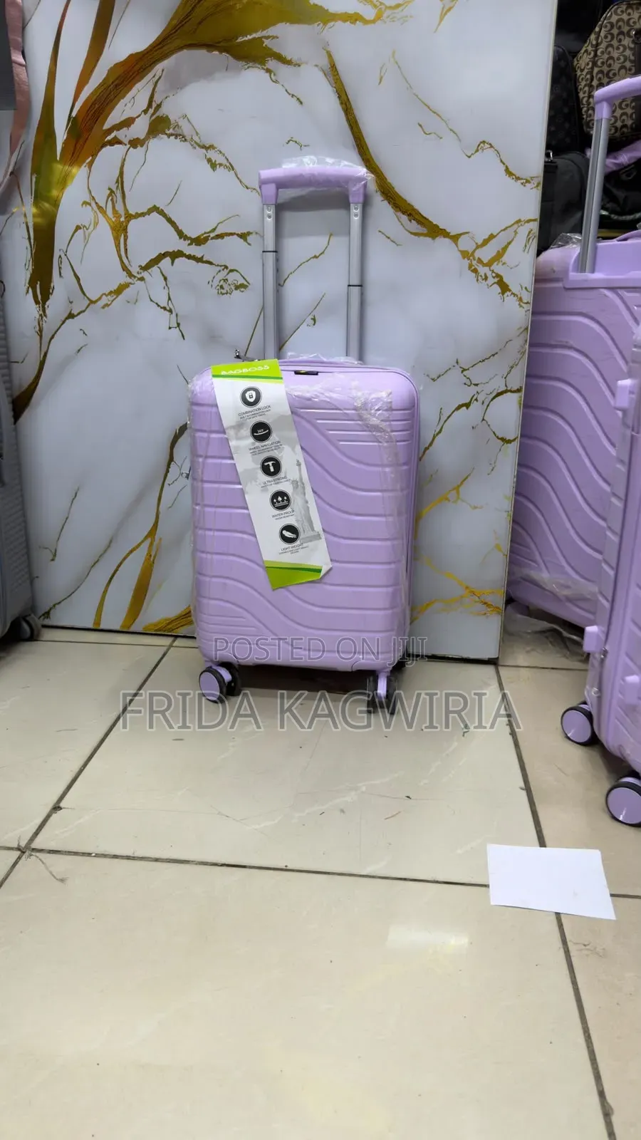 Small Size Rubber Suitcase 
Height 48cm ( Lilac)