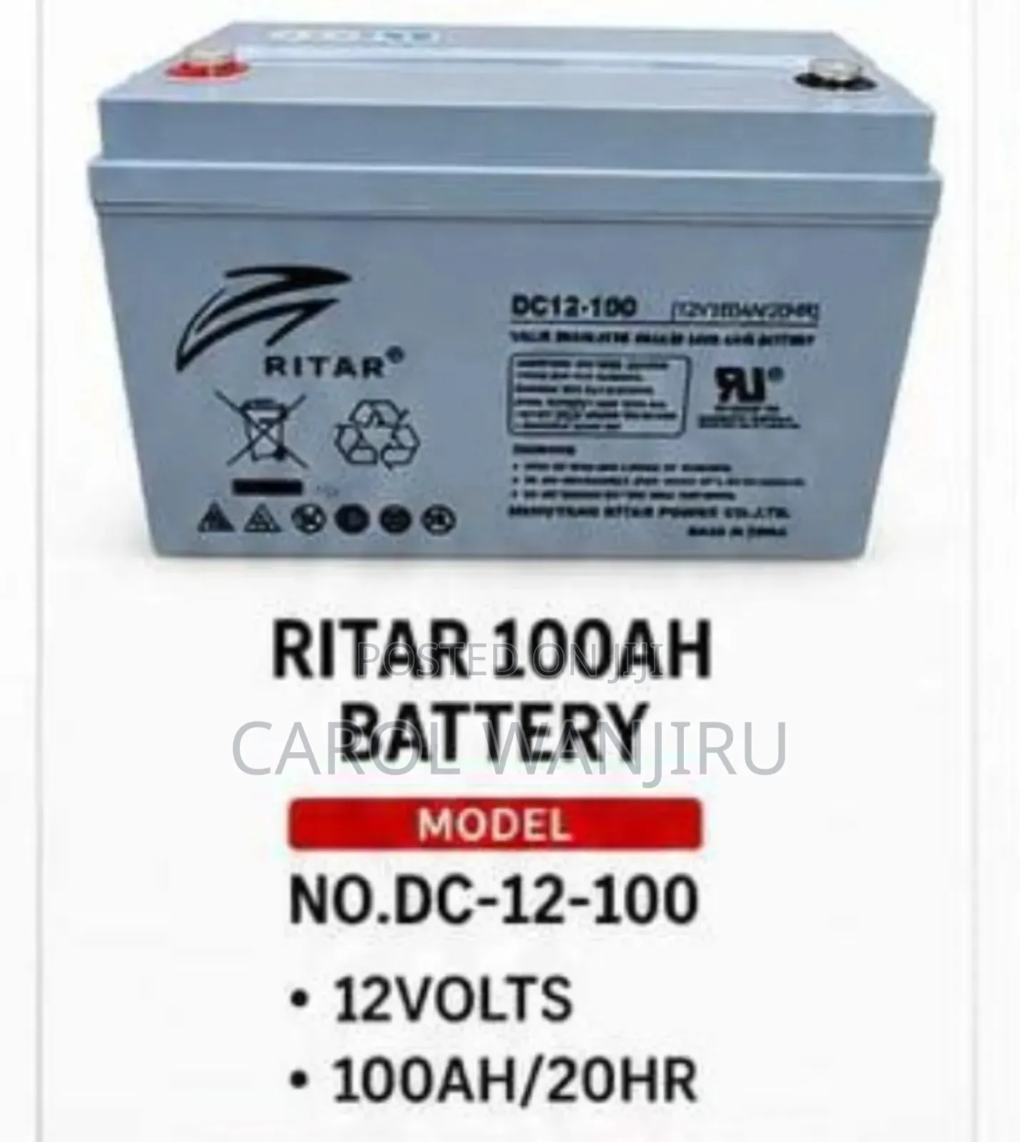 New Ritar 100amps Battery/100amps Ritar Solar Battery