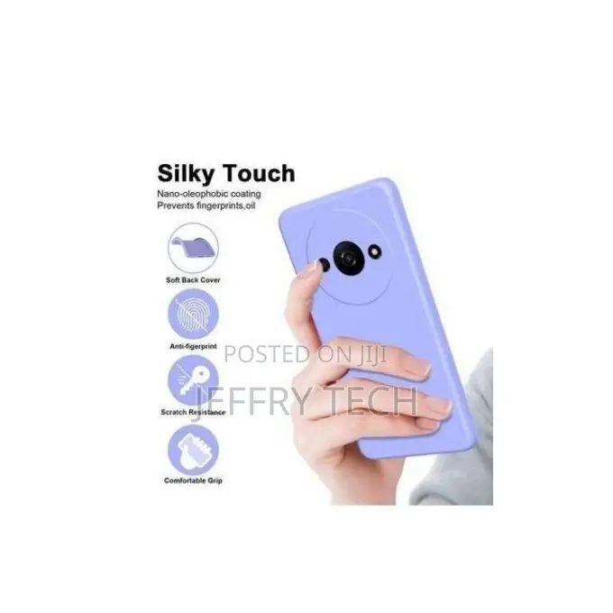 Soft Silicone Back Cover for Xiaomi Redmi A3 - Light Blue, Anti-Finger