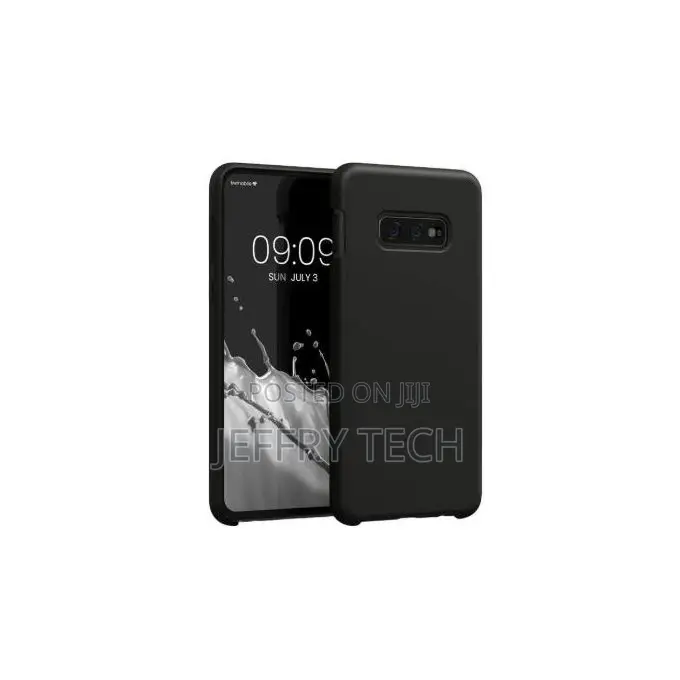 Soft Silicone Back Cover for Samsung Galaxy S10e - Black, Anti-Fingerp