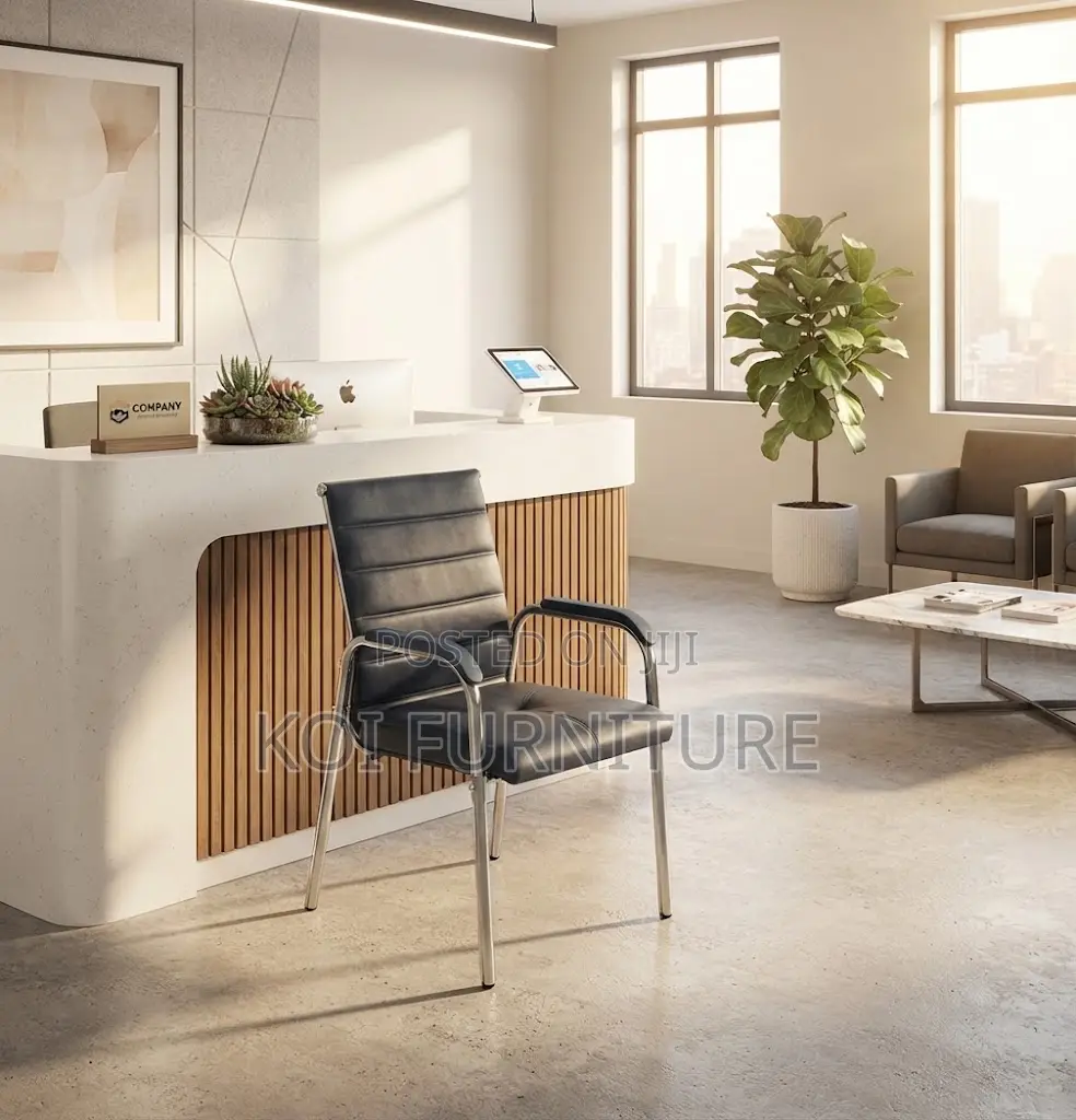 Office Chairs; Leather Reception Office Client Seat With Mid Backrest