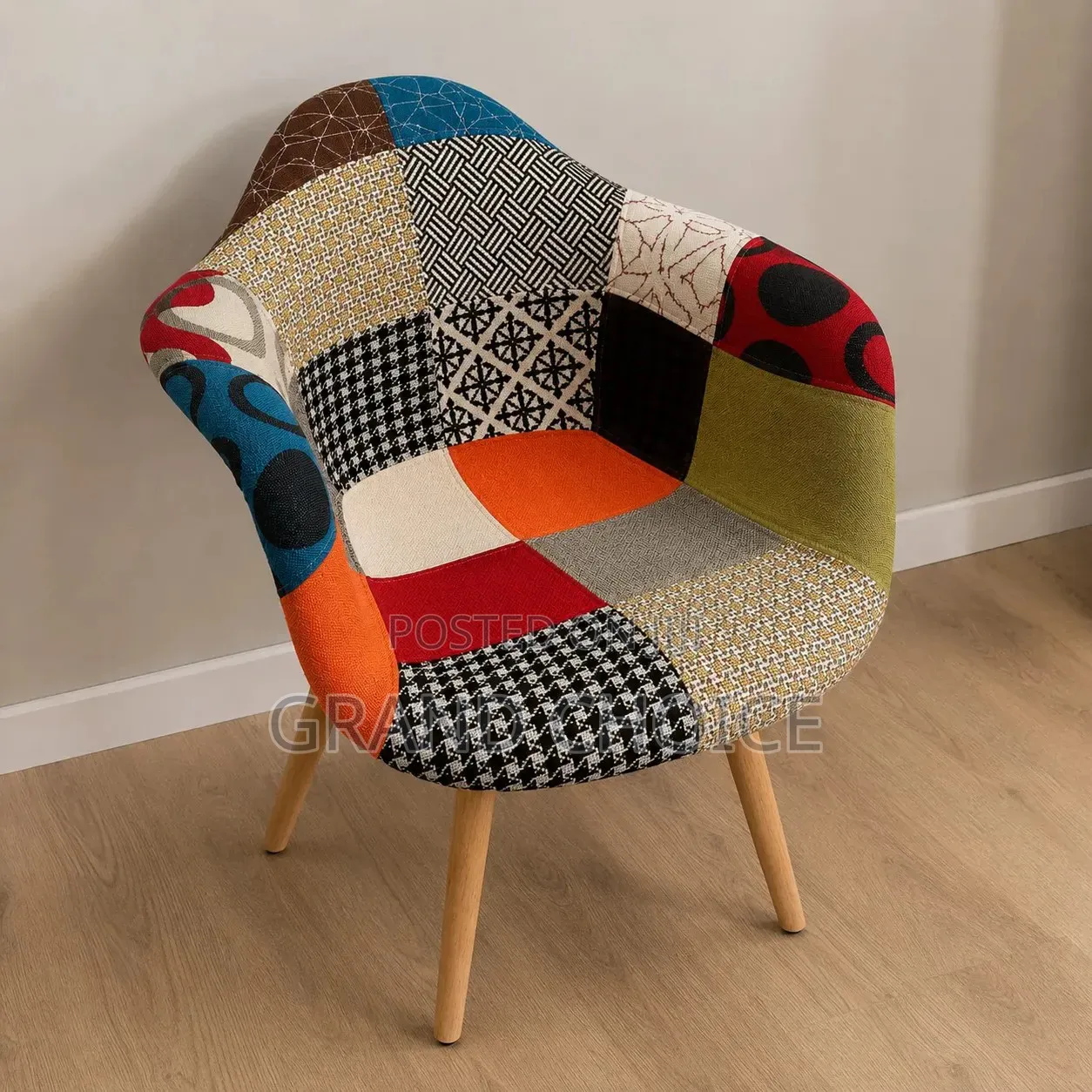 Modern Patchwork Accent Chair