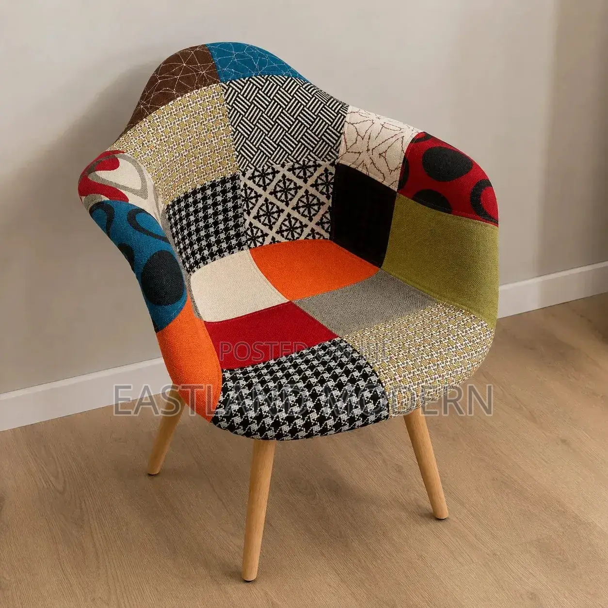 Modern Patchwork Accent Chair