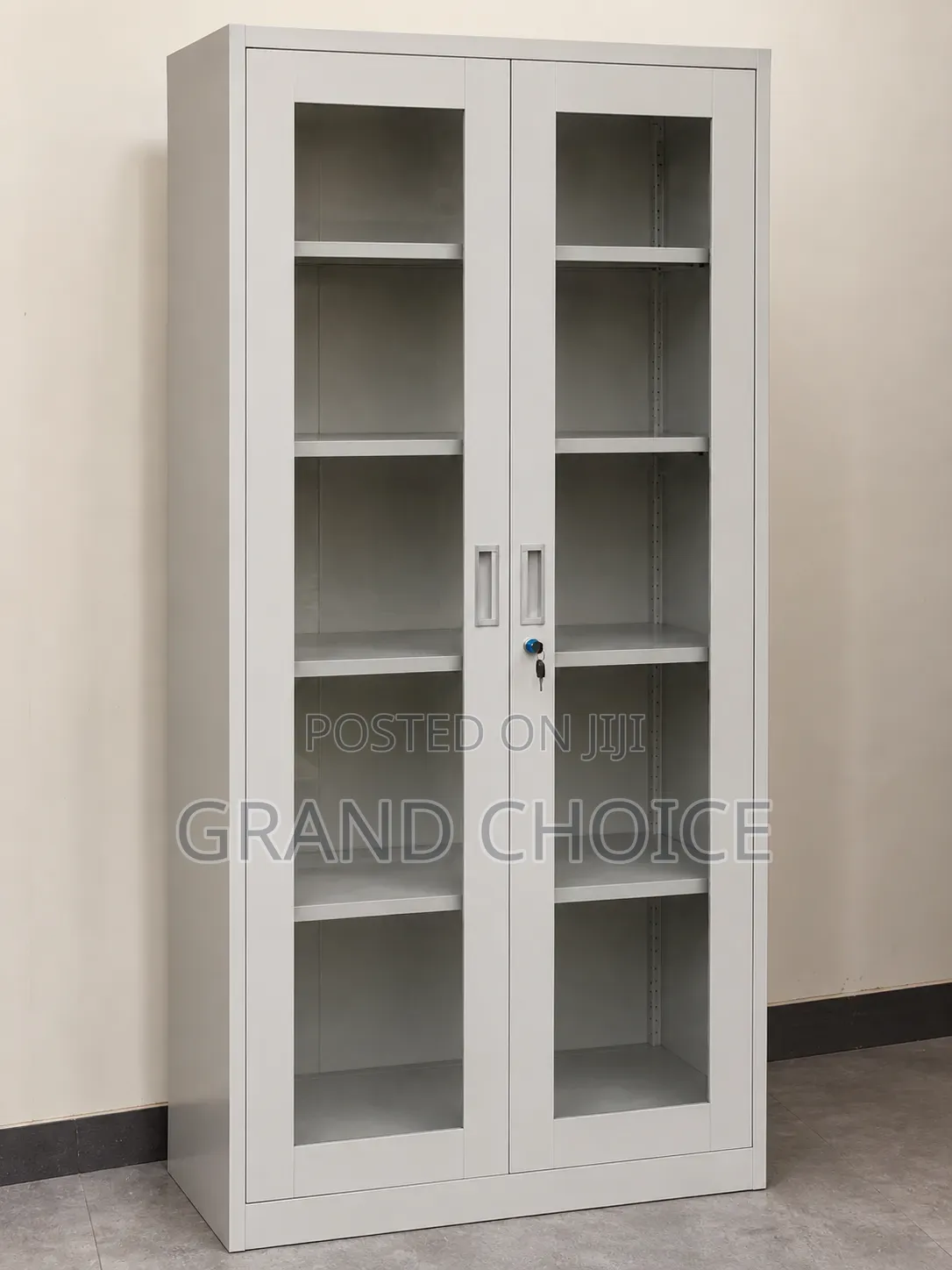 Steel Office Storage Cabinet With Glass Doors