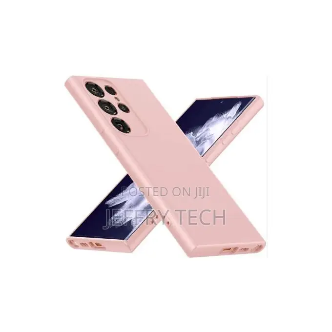 Soft Silicone Back Cover for Samsung Galaxy S23 Ultra - Pink, Anti-Fi