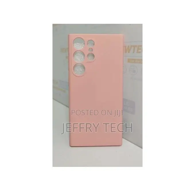 Soft Silicone Back Cover for Samsung Galaxy S23 Ultra - Pink, Anti-Fi