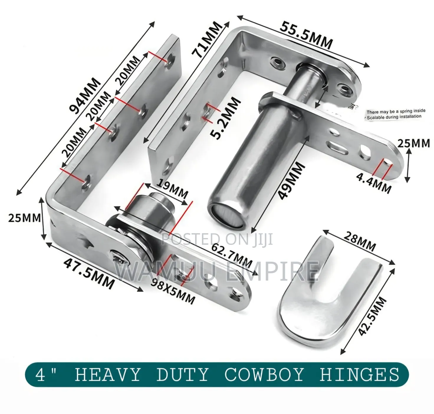 4-Inch Heavy-Duty Stainless Steel Double-Action Gravity Pivot Hinges