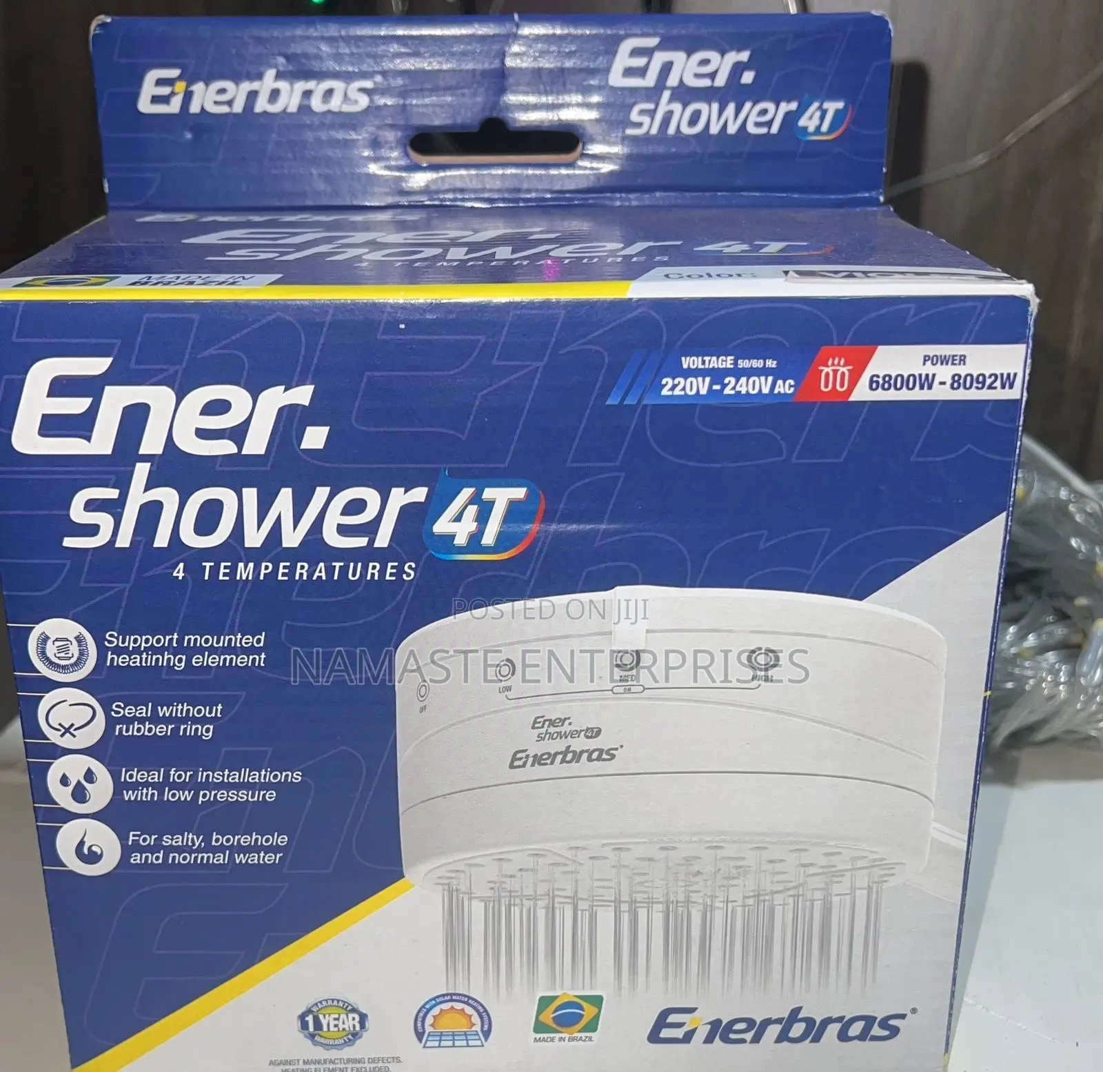 Ener Shower 4T Instant Heater - Enerbras 4 Temperatures Made in Brazil