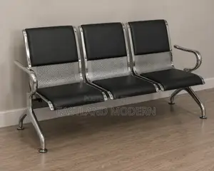 Black Reception Chairs With Chrome Frame