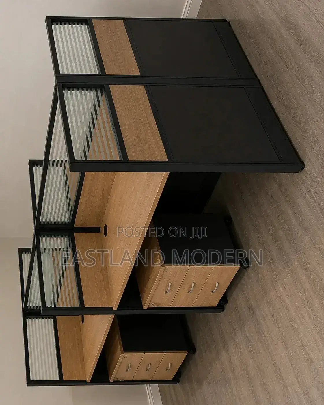 4-Way Partitioned Workstation Desk With Drawers