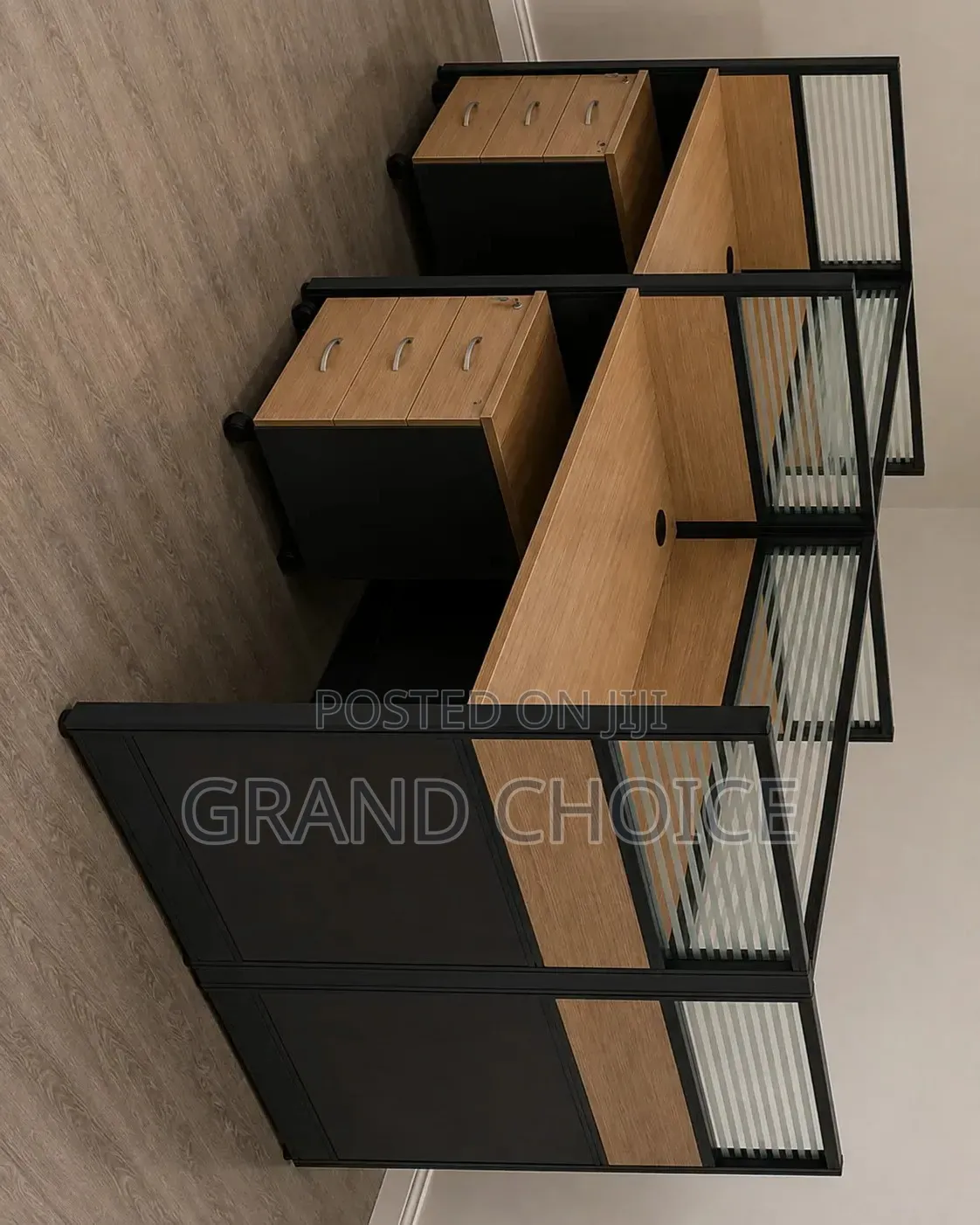 4-Way Partitioned Workstation Desk With Drawers