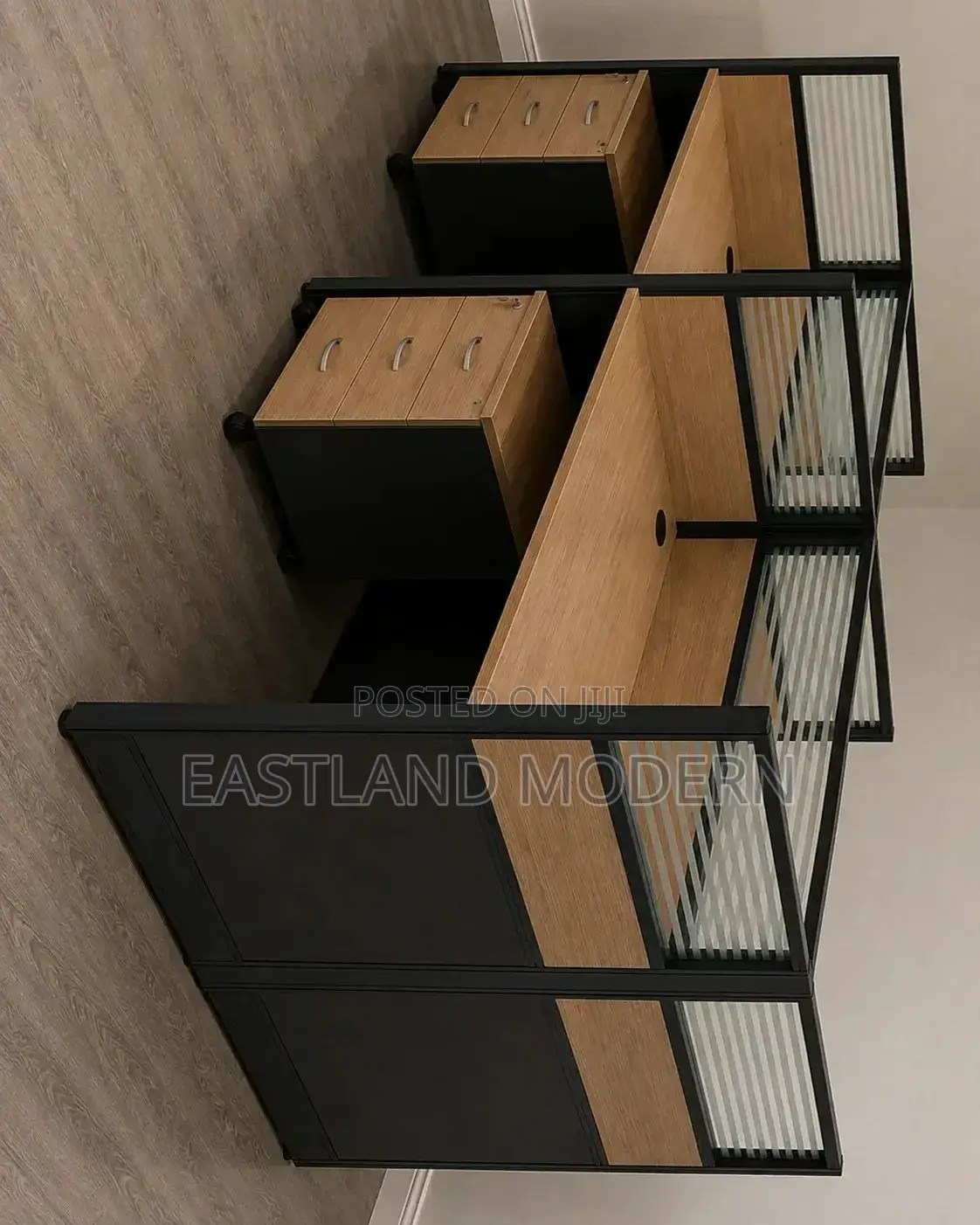 4-Way Partitioned Workstation Desk With Drawers