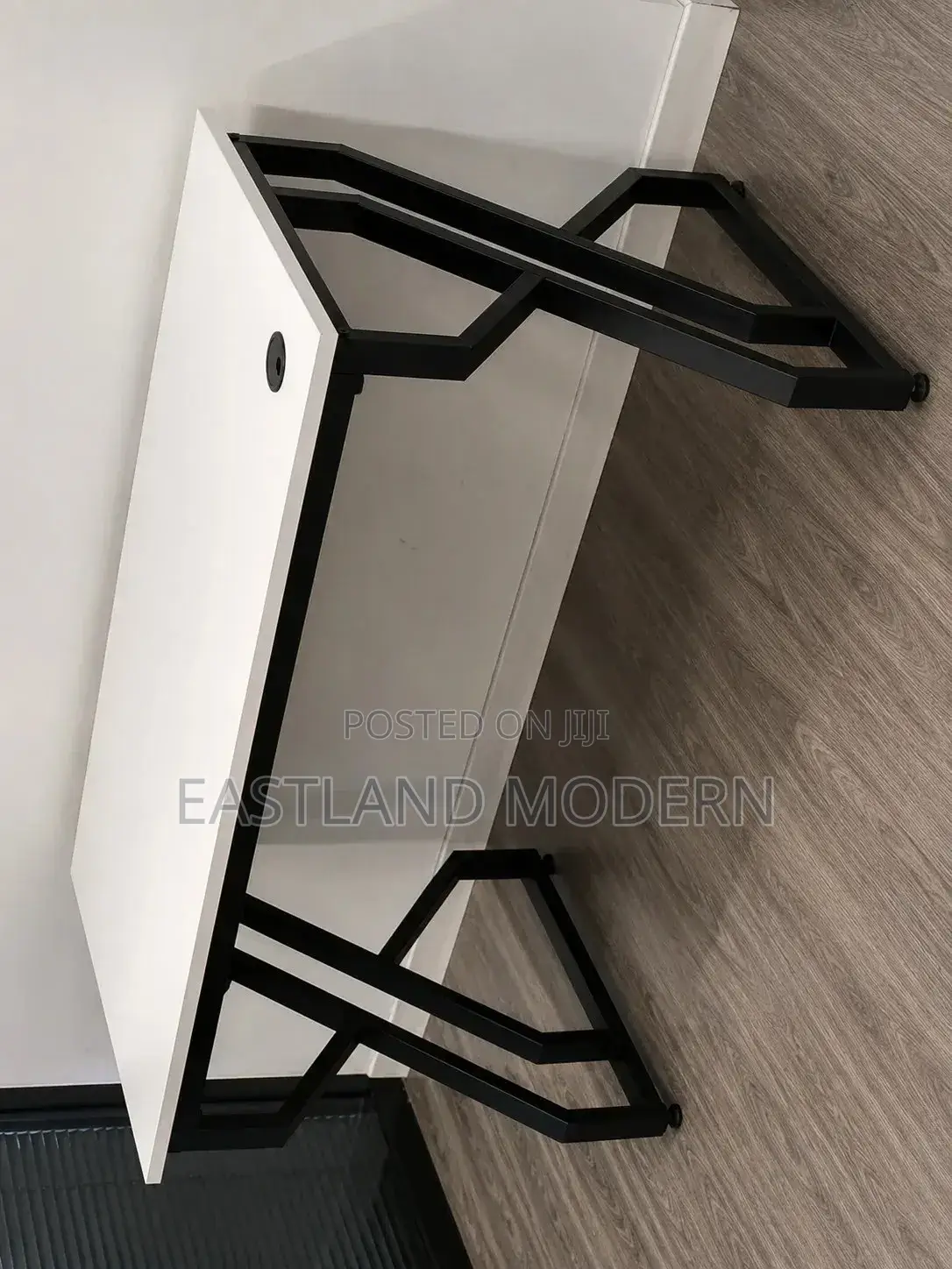 Modern Metallic Office Desk With White Top