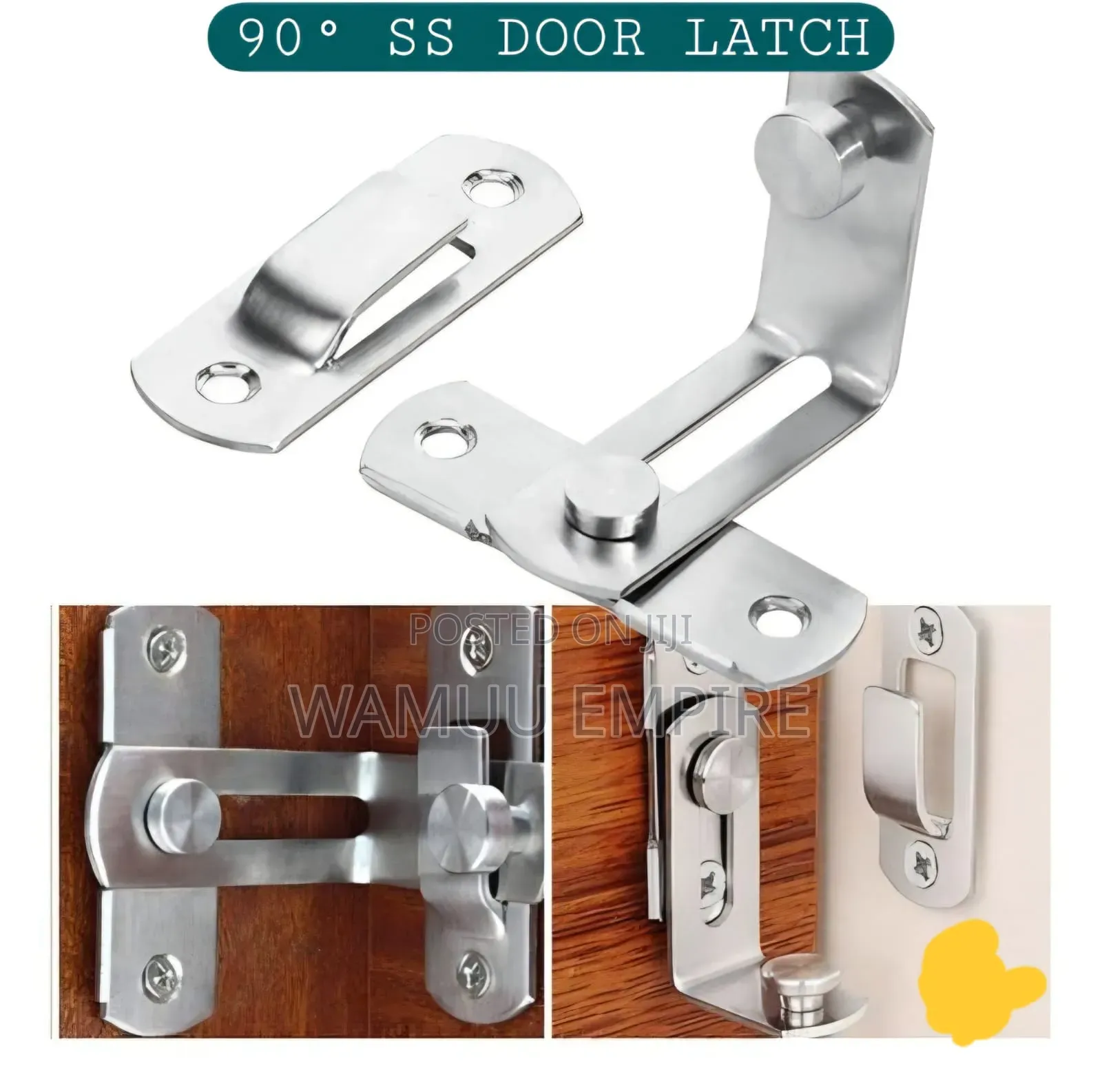 90-Degree Stainless Steel Door Latch