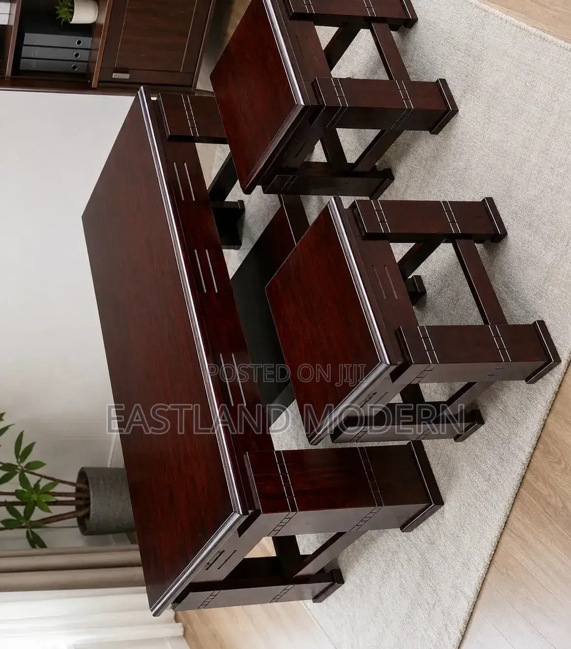 Modern Wooden Coffee Table Set With 2 Side Stool