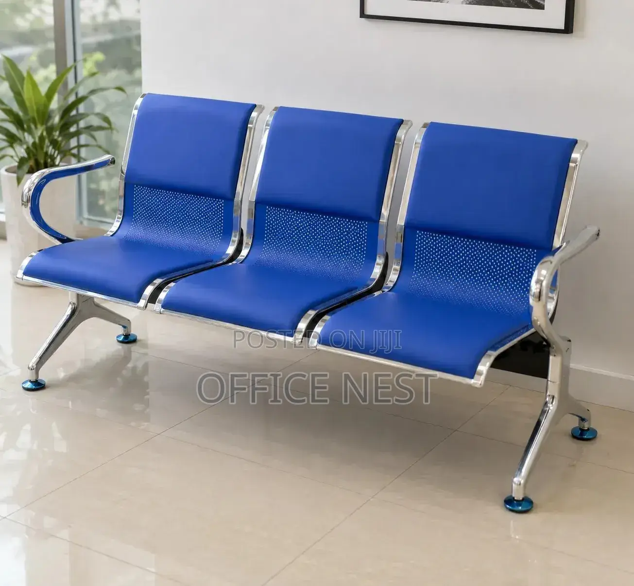 Blue Office Reception Airport Waiting Chairs