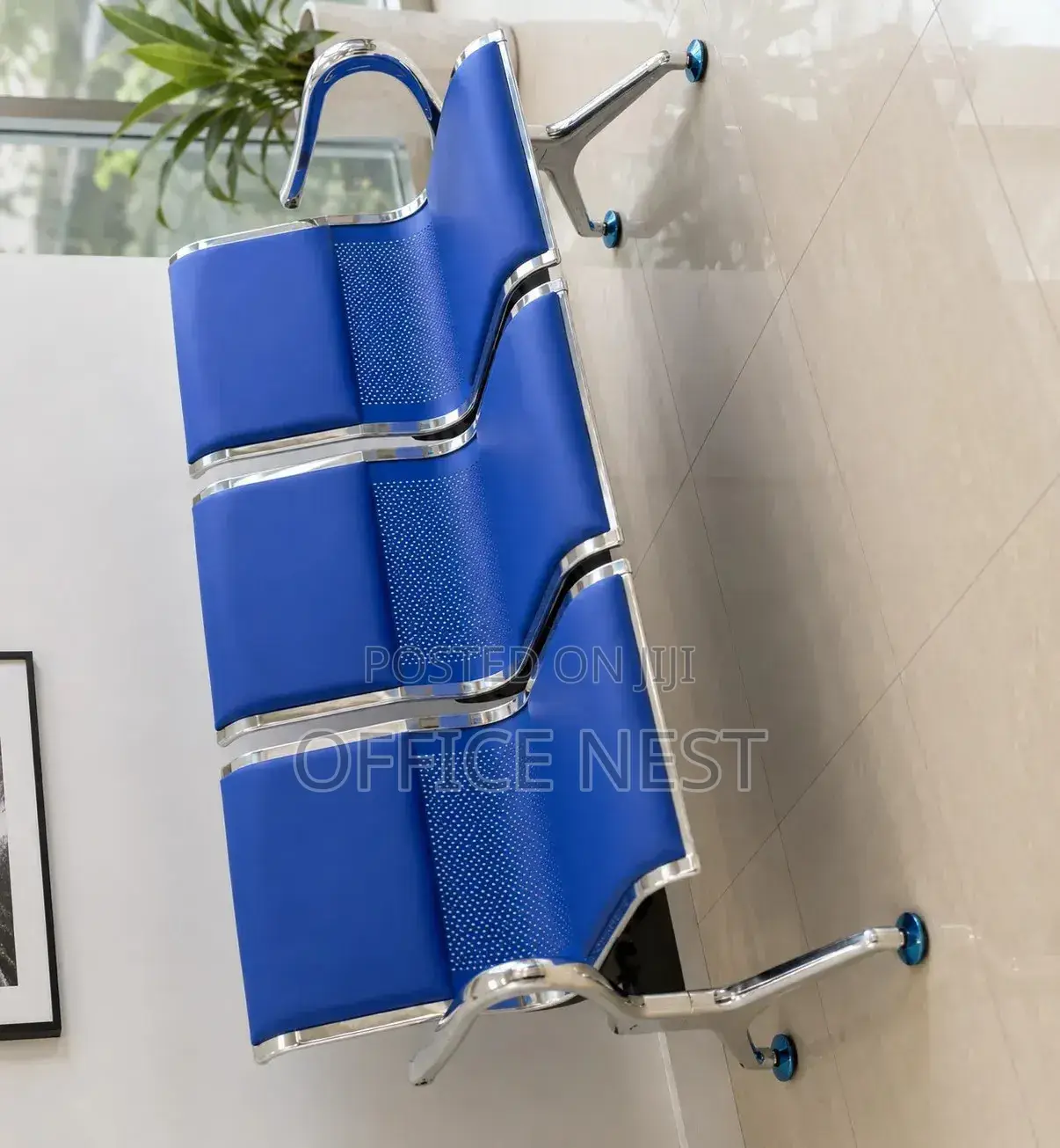 Blue Office Reception Airport Waiting Chairs