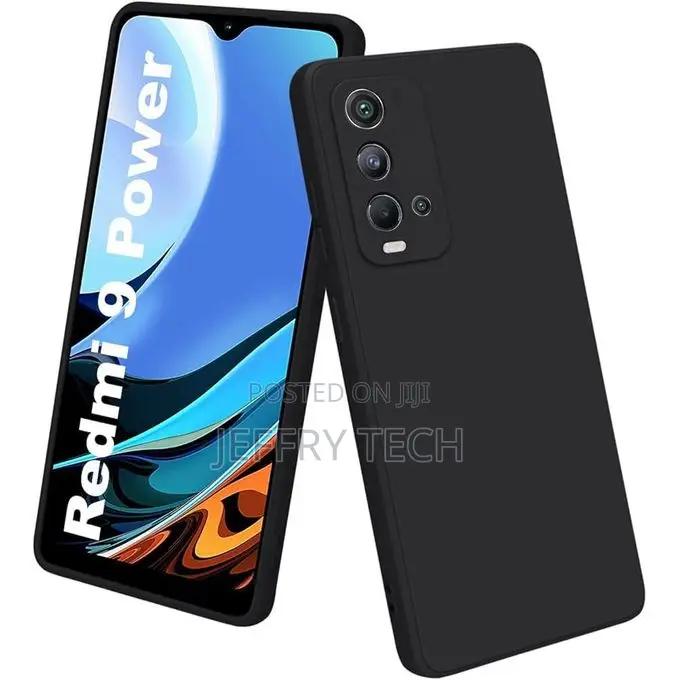 Soft Silicone Back Cover for Xiaomi Redmi 9T - Black, Anti-Fingerprint