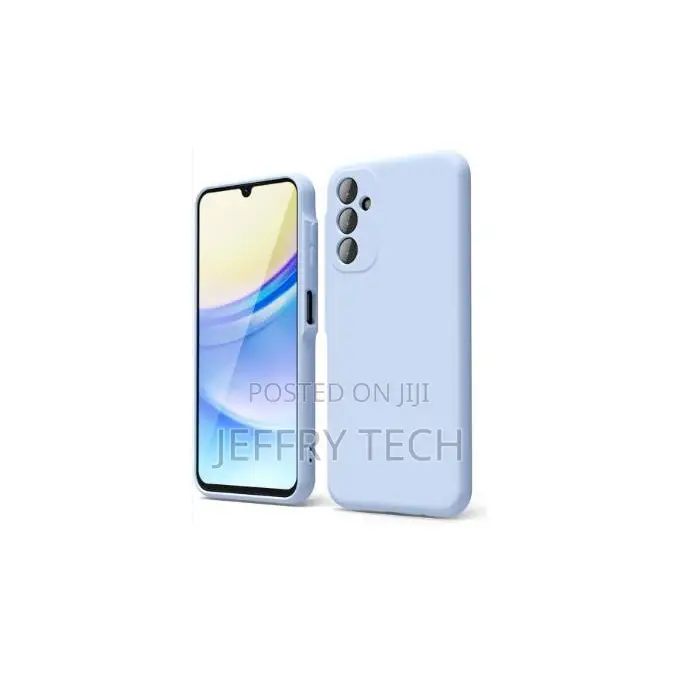 Soft Silicone Back Cover for Samsung Galaxy A15 - Light Blue, Anti-Fin