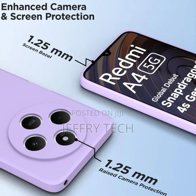 Soft Silicone Slim Fit Shockproof Case for Xiaomi Redmi 14C - Purple