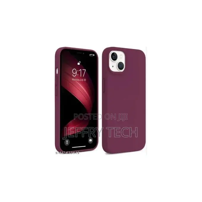 Soft Silicone Back Cover for iPhone 13 – Anti-Fingerprint – Maroon