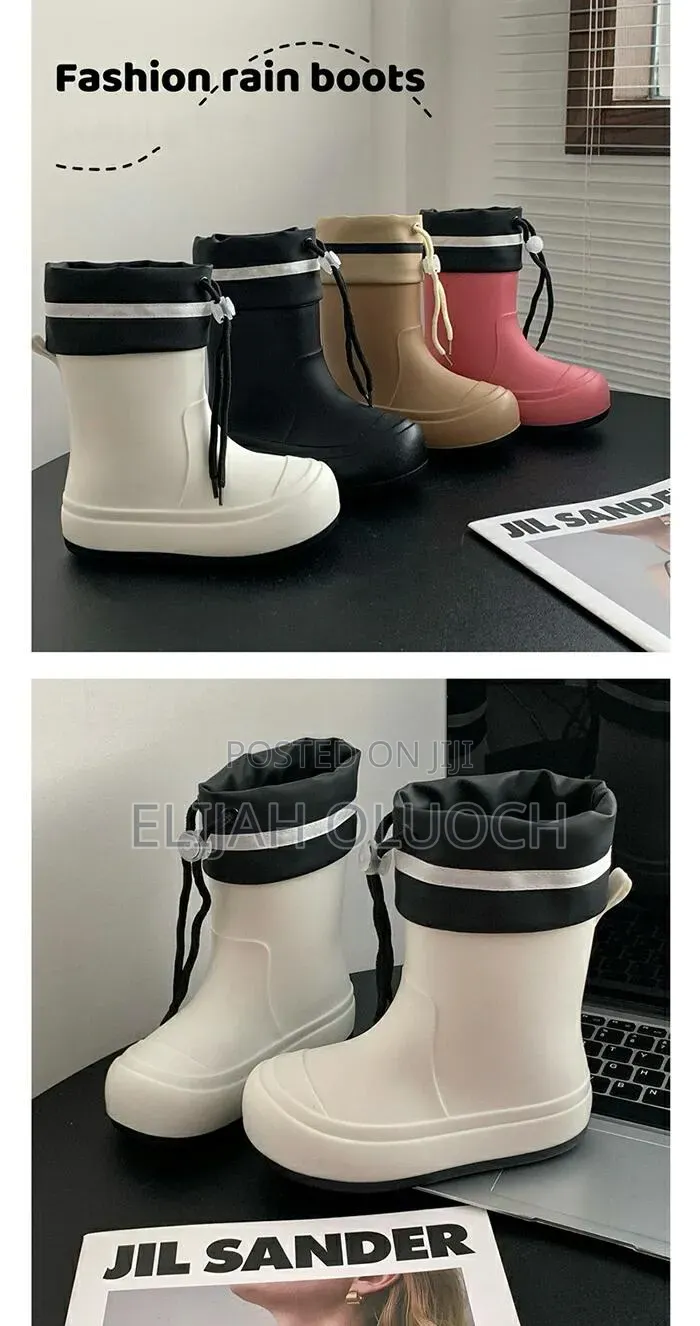 Children Plain Waterproof Gumboots With a Tie Loop