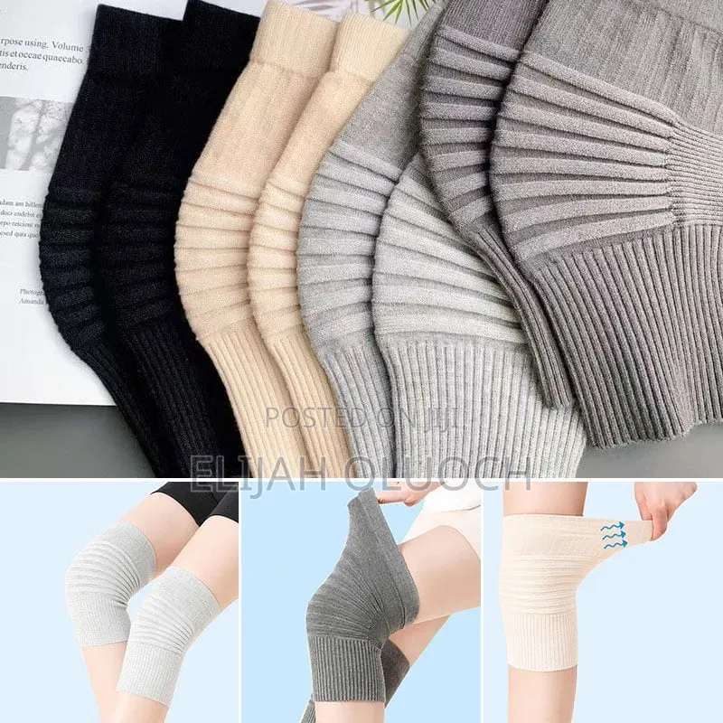 Seamless Knitted Thermal Knee Warmers for Joint Knee Support
