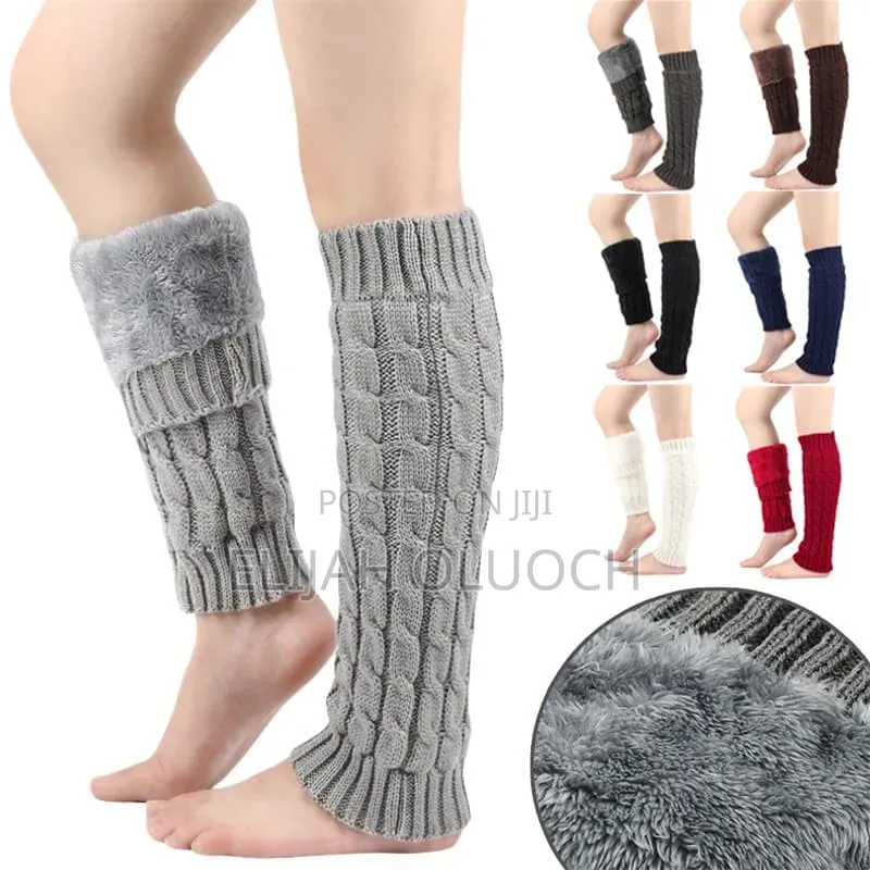 Double Fleece Plush Lined Leg Warmers