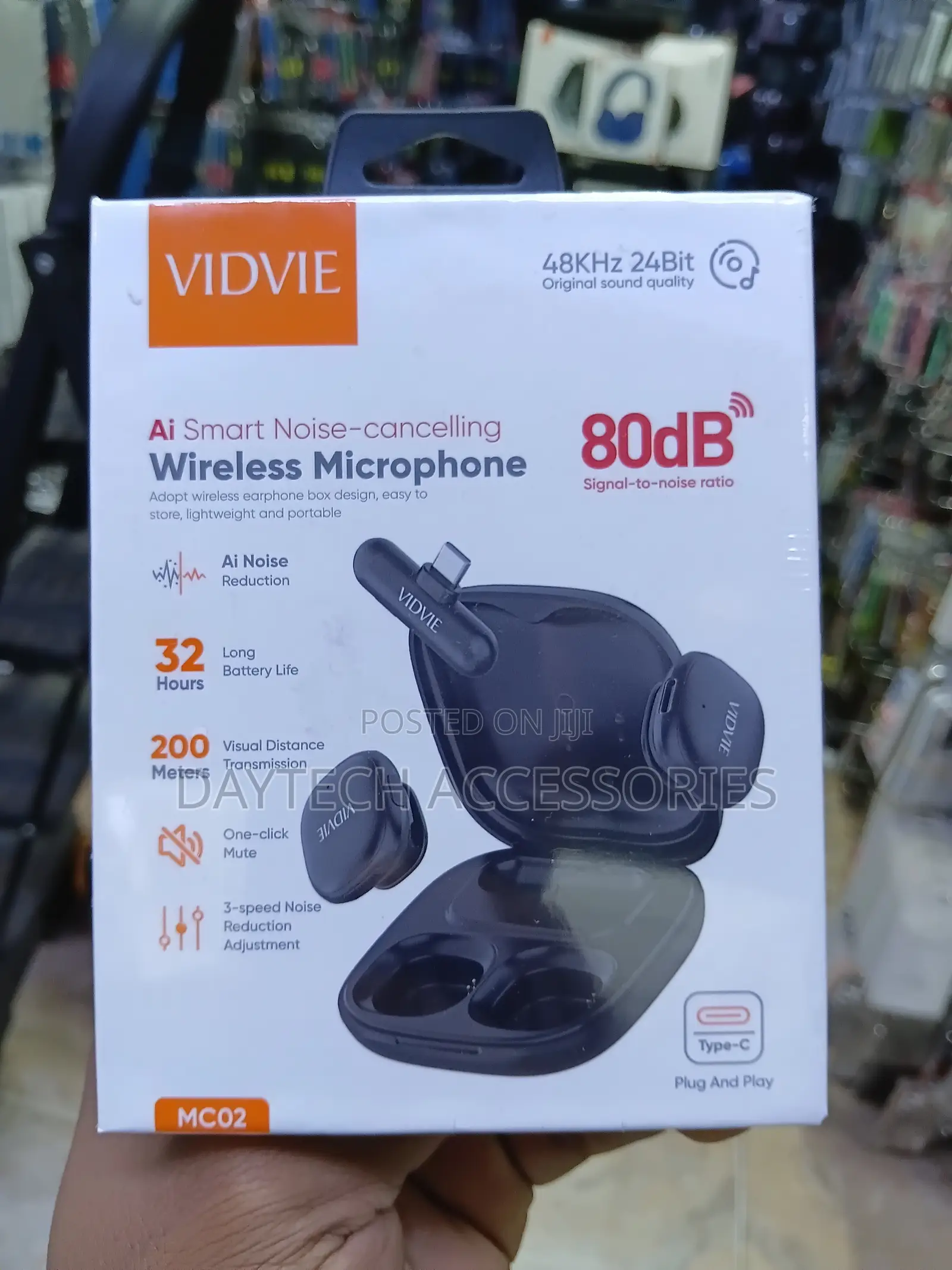 The Vidvie Mc02 AI Smart Noise-Cancelling Wireless Microphone.