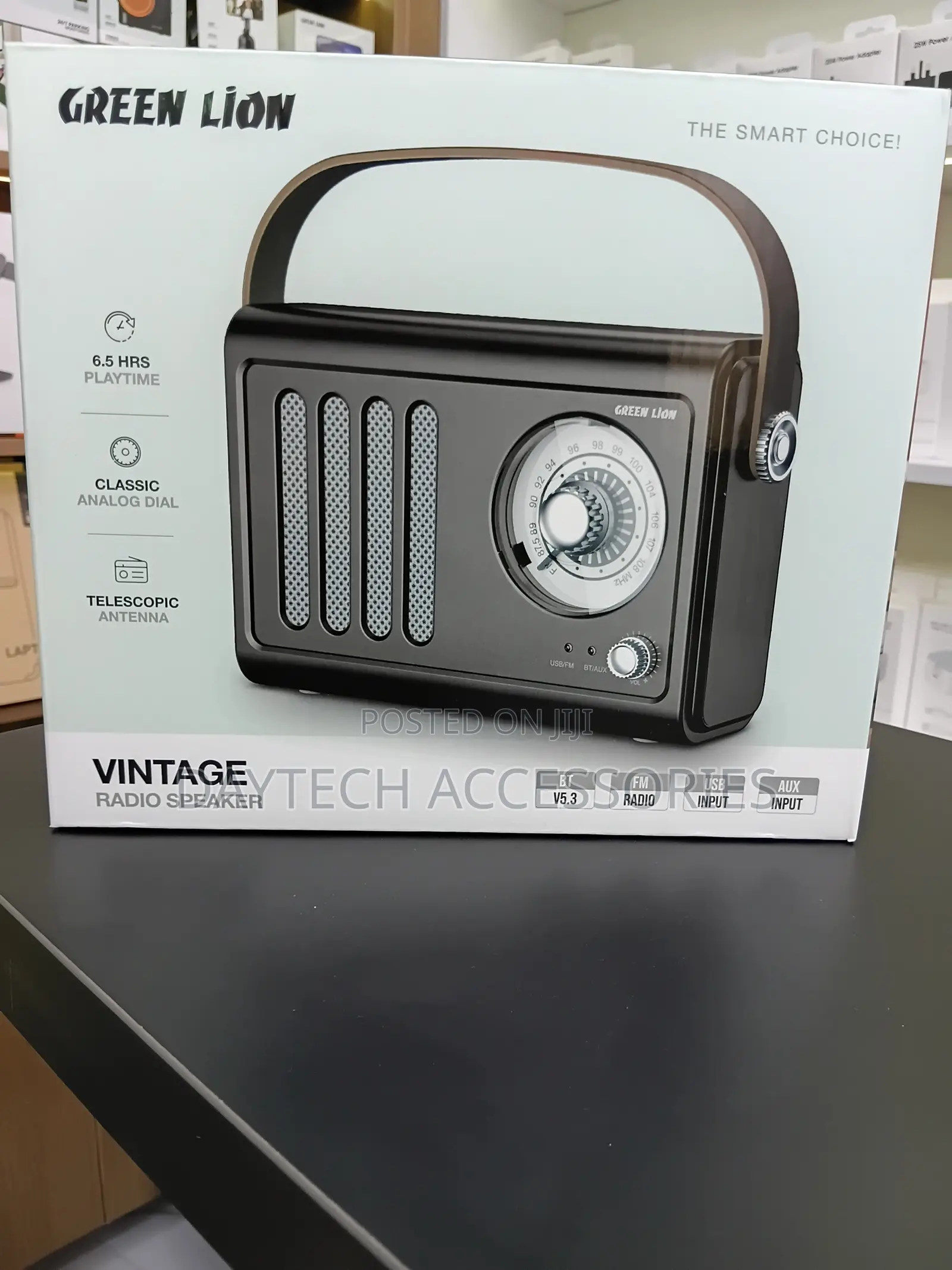 Green Lion Vintage Radio Speaker Bluetooth 5.3 FM Radio USB-C - 5W