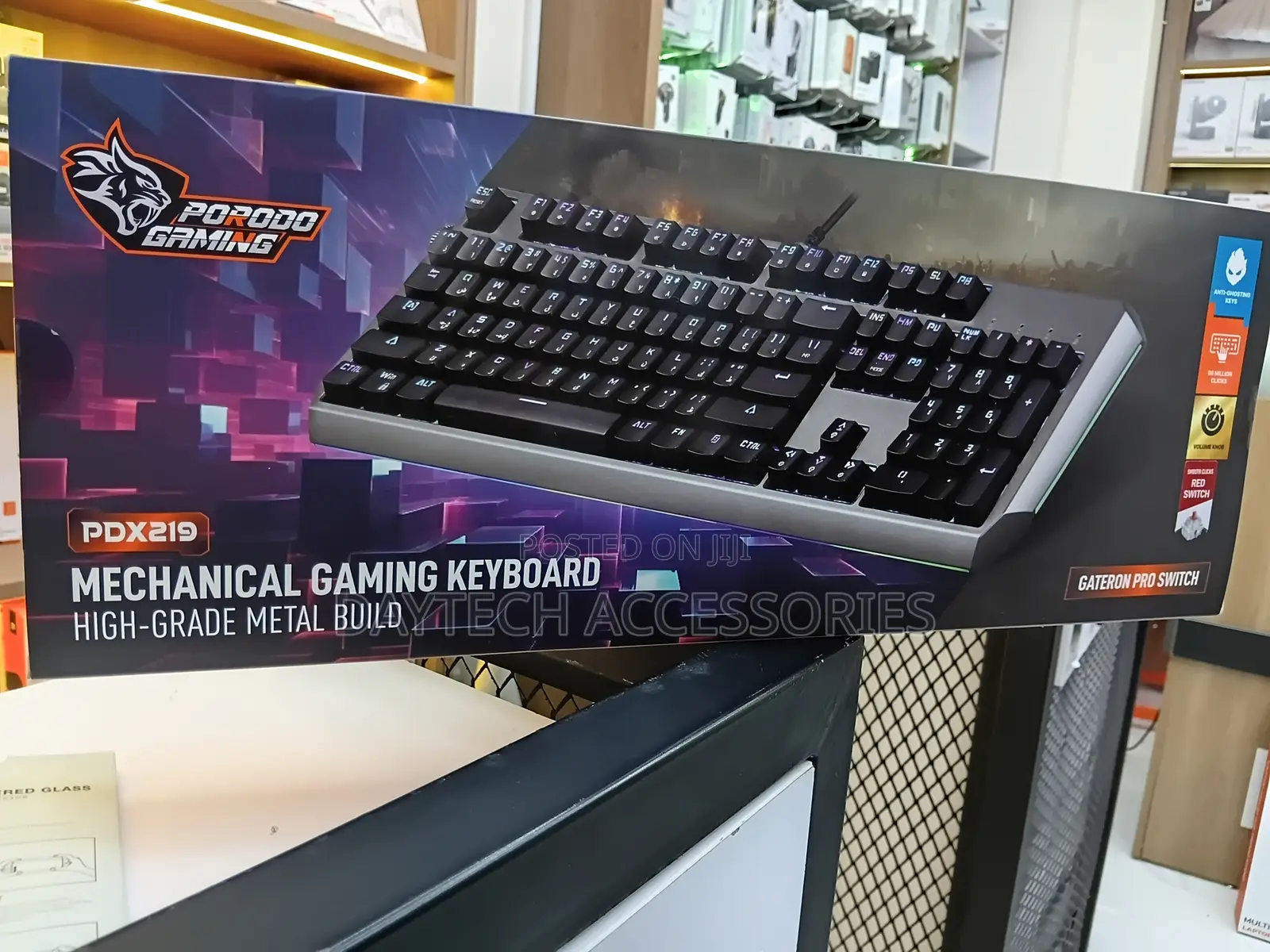 Porodo PDX219 Full-Size Wired Mechanical Gaming Keyboard - Black