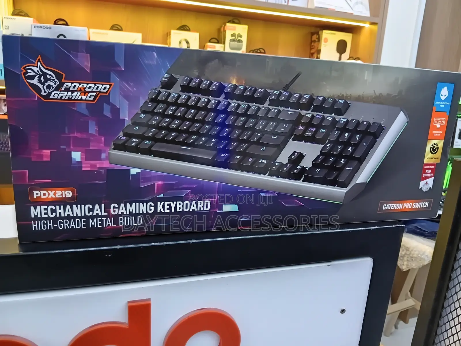 Porodo PDX219 Full-Size Wired Mechanical Gaming Keyboard - Black