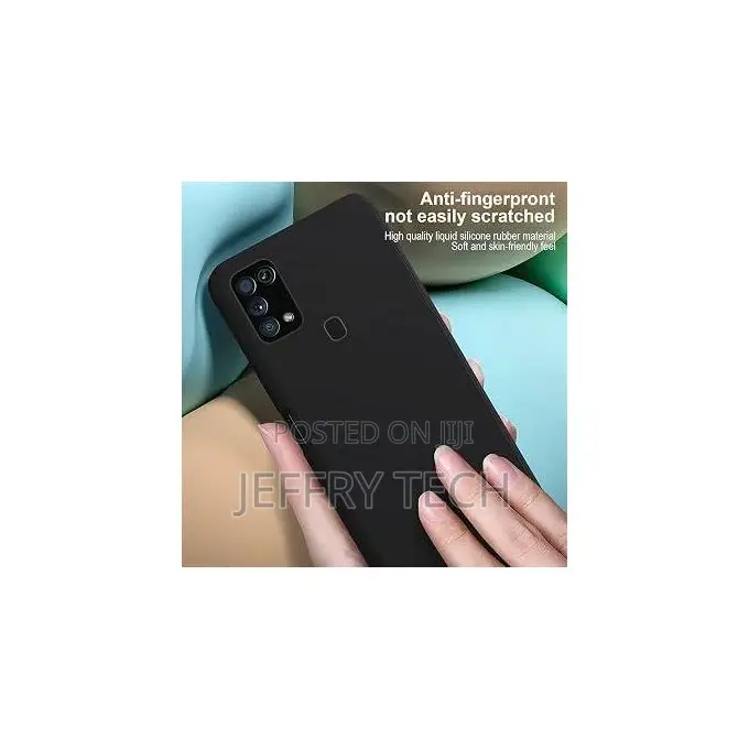 Soft Silicone Back Cover for Samsung Galaxy M31s - Black, Anti-Fingerp