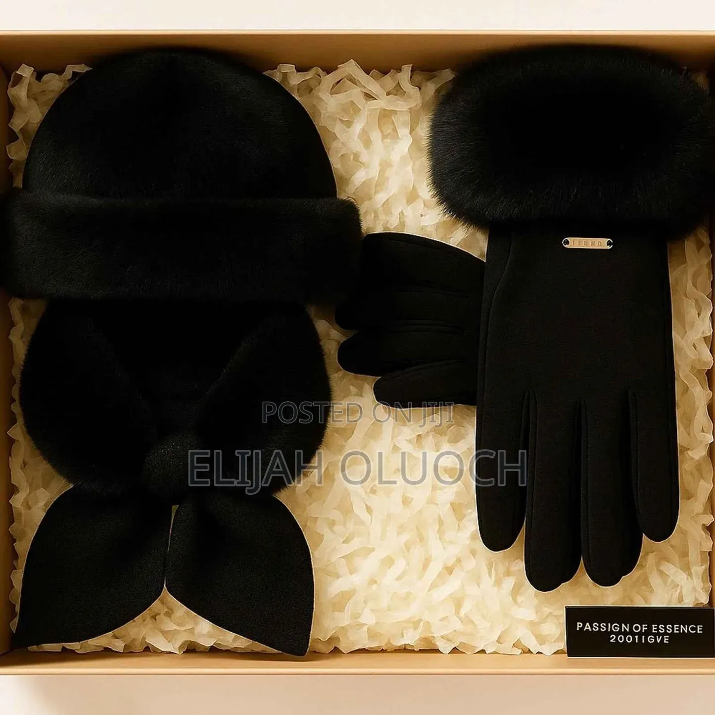 3-Pieces Winter Chic Black Accessories Set
