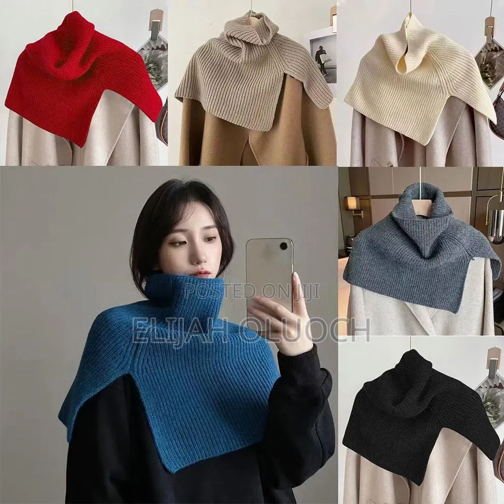 Ribbed Pullover Scarf Knit Turtleneck Shawl Wrap Neck Warmer